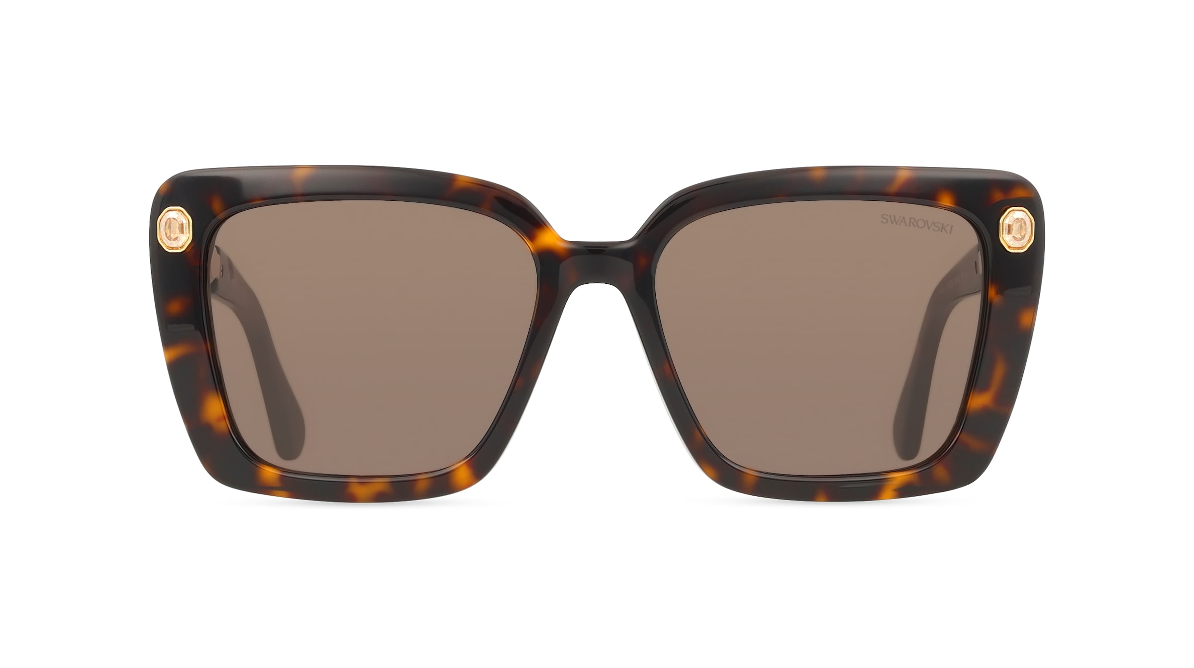 Swarovski SK6032 Damen-Sonnenbrille Vollrand Eckig Acetat-Gestell, braun