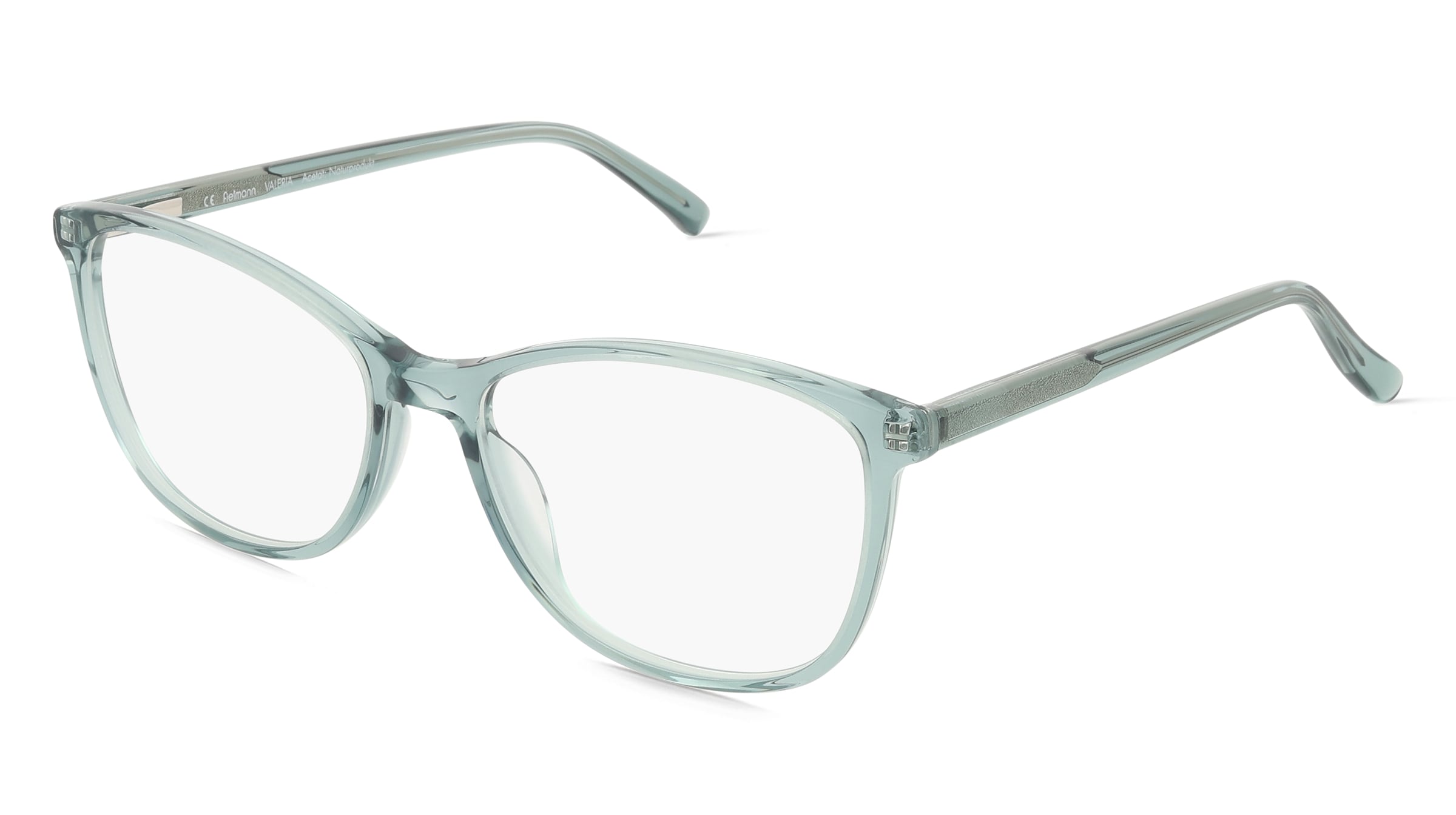 Fielmann ABC 081 FLEX CL VALERIA Damen-Brille inkl. Gläser Vollrand Quadratisch Acetat-Gestell 53/16/135, Grün