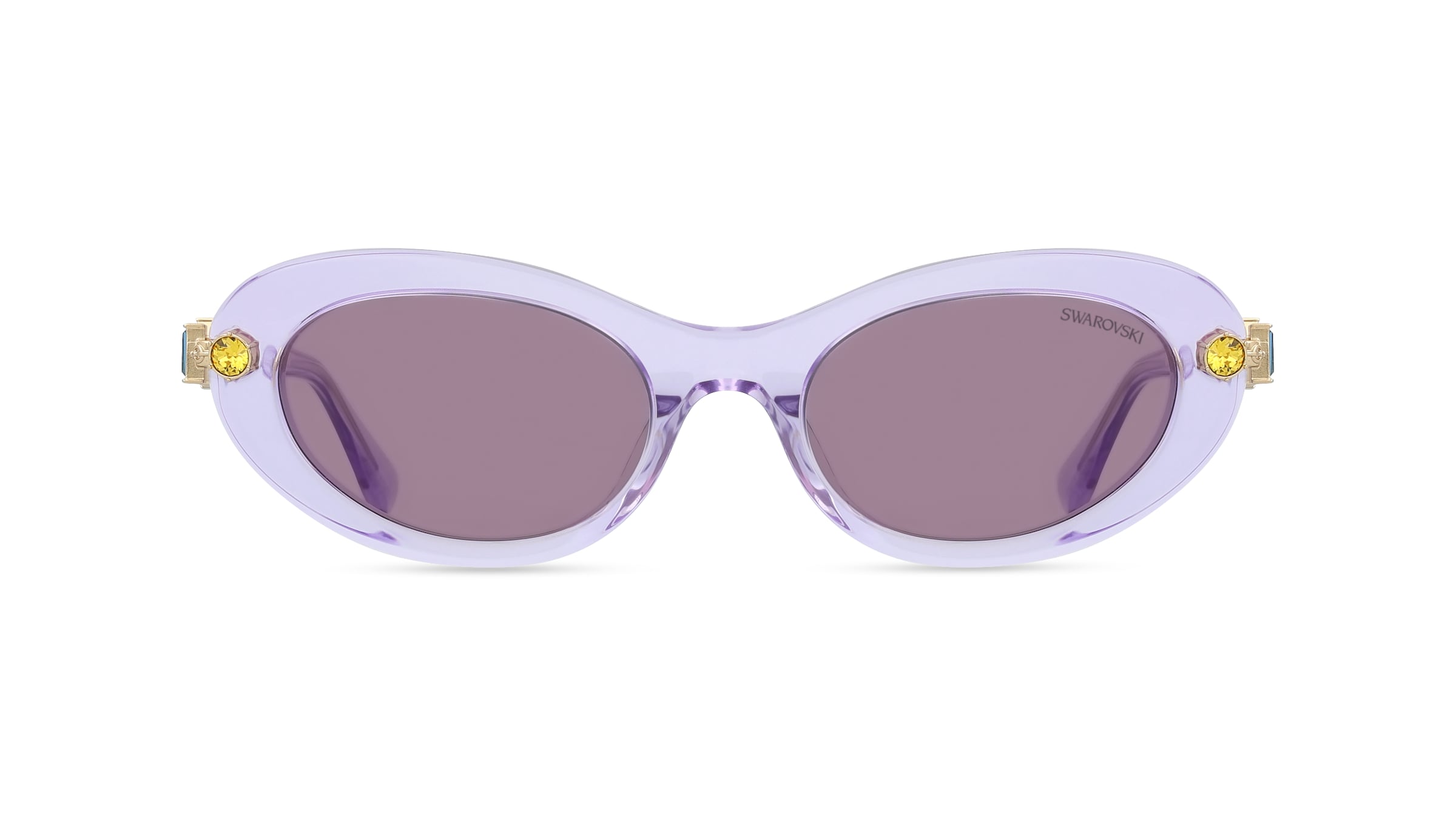 Swarovski SK6042 Damen-Sonnenbrille Vollrand Oval Acetat-Gestell, Lila
