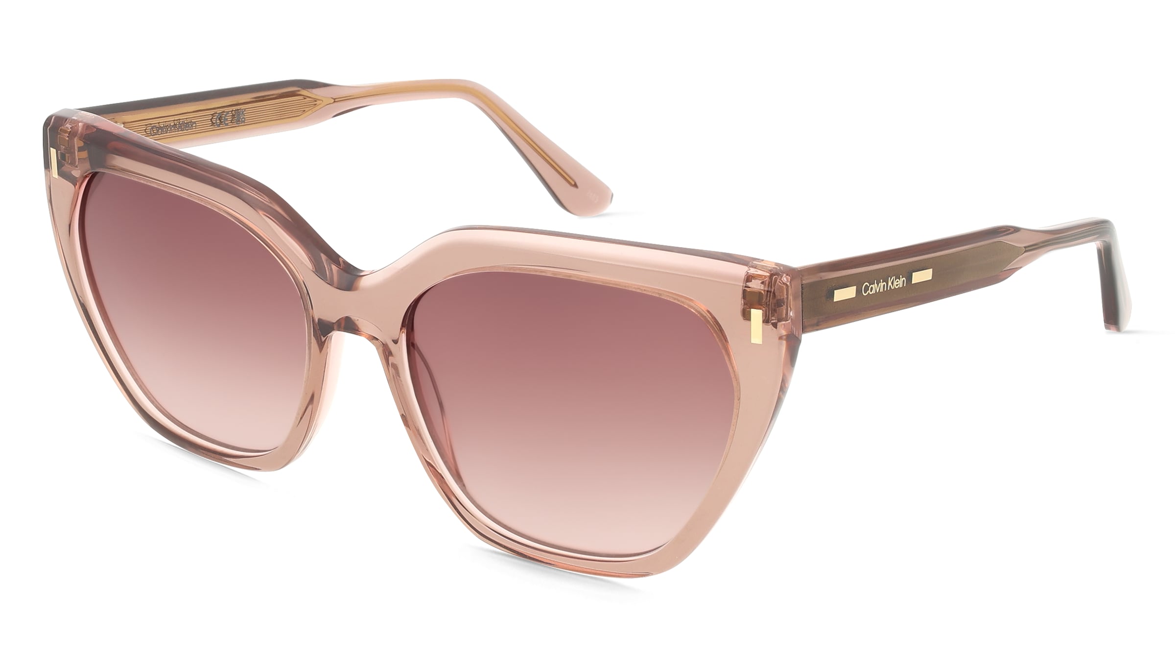 Calvin Klein CK24535S Unisex-Sonnenbrille Vollrand Butterfly Acetat-Gestell, Beige