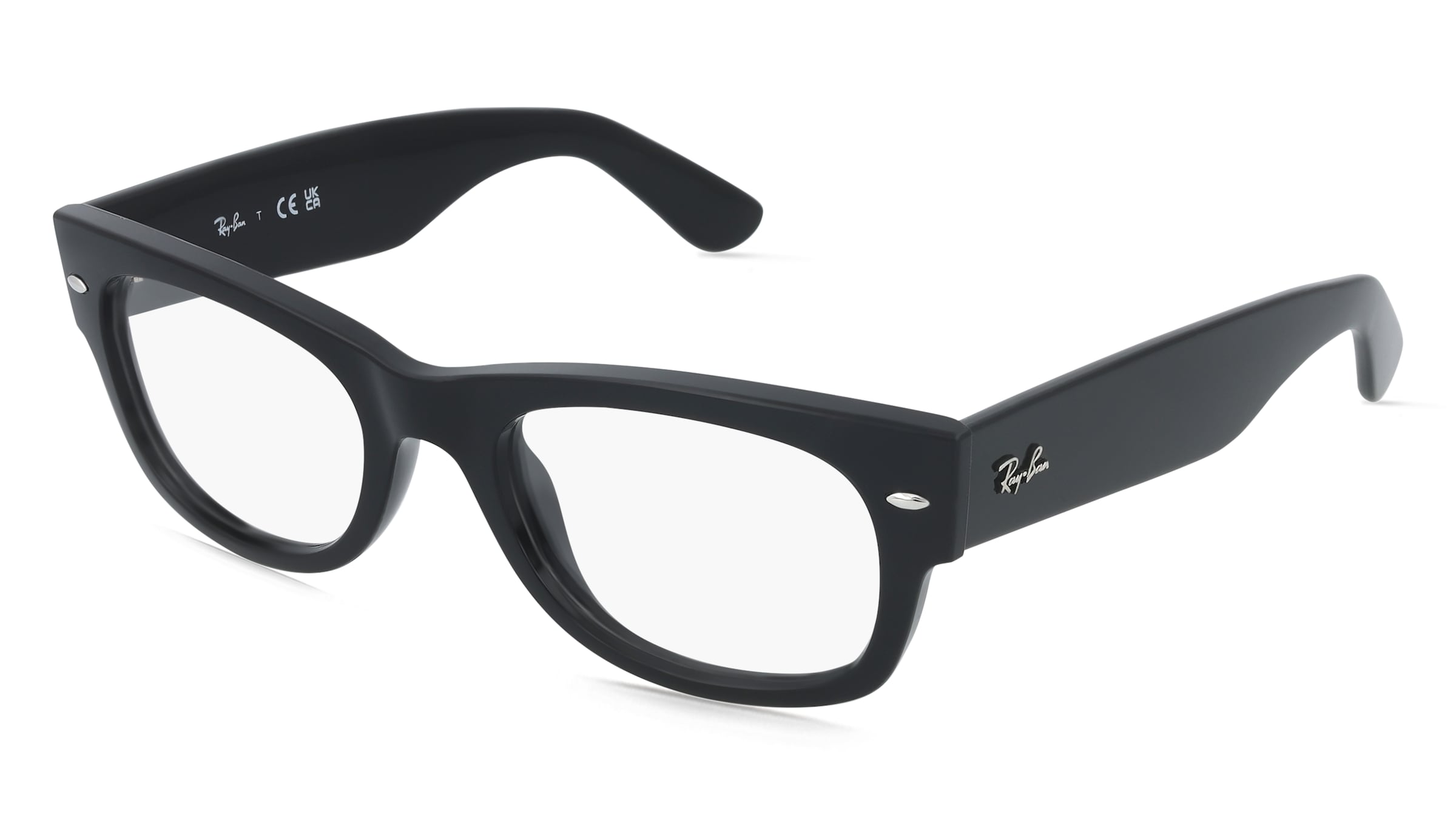 Ray-Ban RX0832V MEGA WAYFARER II Unisex-Brille inkl. Gläser Vollrand Quadratisch Kunststoff-Gestell 52/21/145, Schwarz