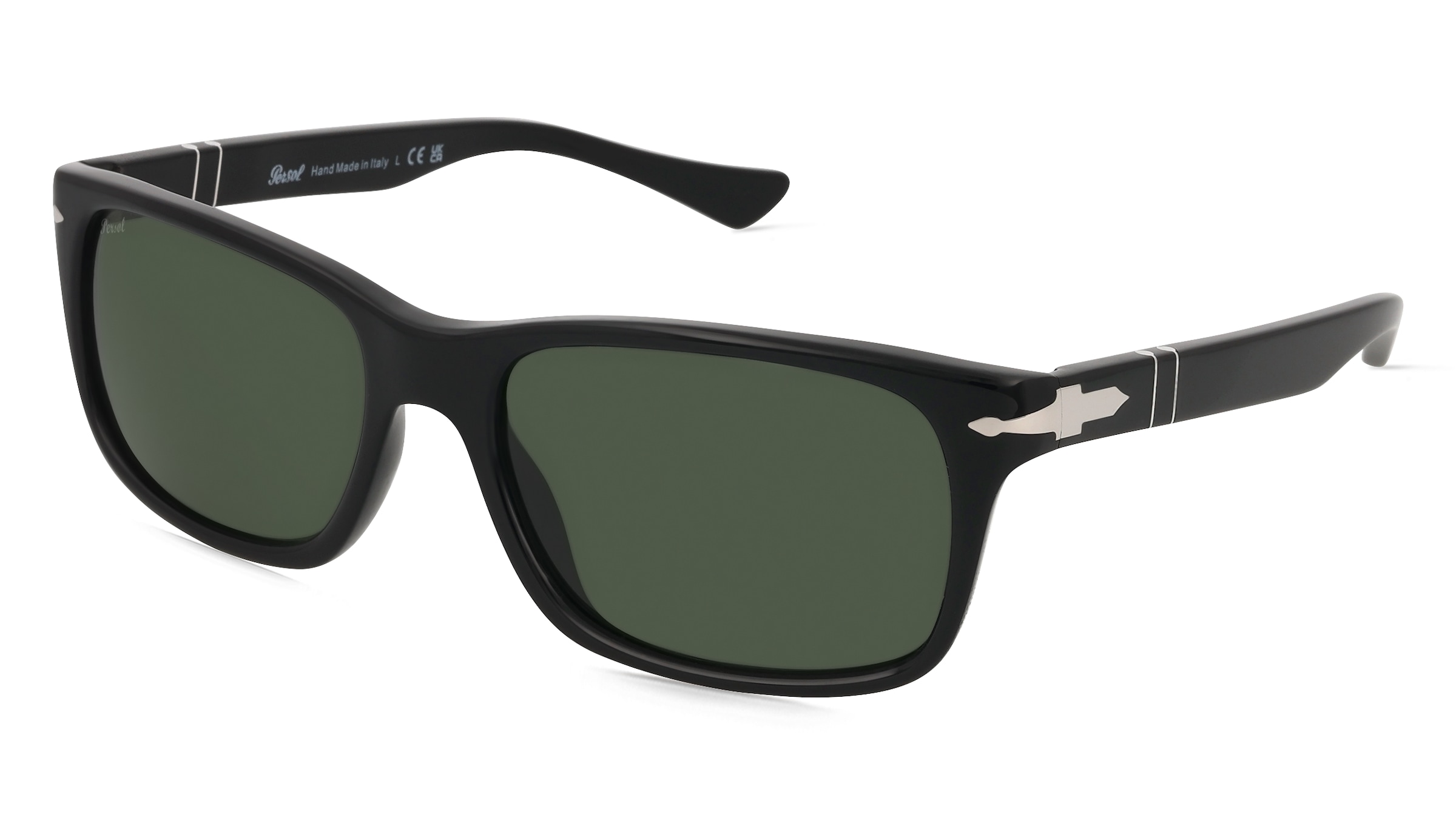 Persol 0PO3048S Herren-Sonnenbrille Vollrand Eckig Acetat-Gestell, schwarz