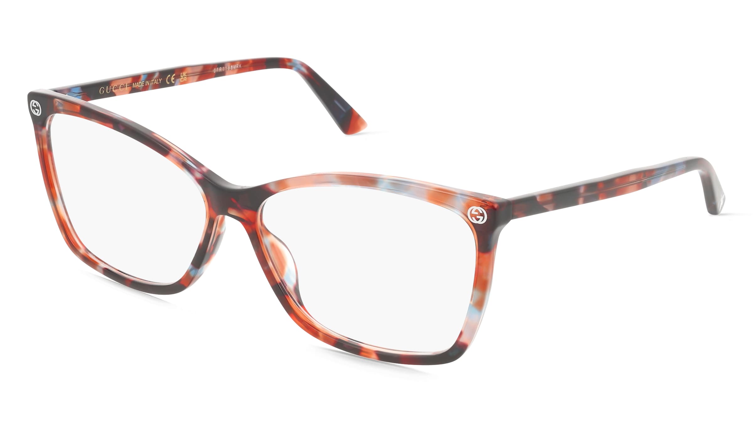 Gucci GG0025O Unisex-Brille inkl. Gläser Vollrand Cat Eye Acetat-Gestell 58/14/140, Havanna