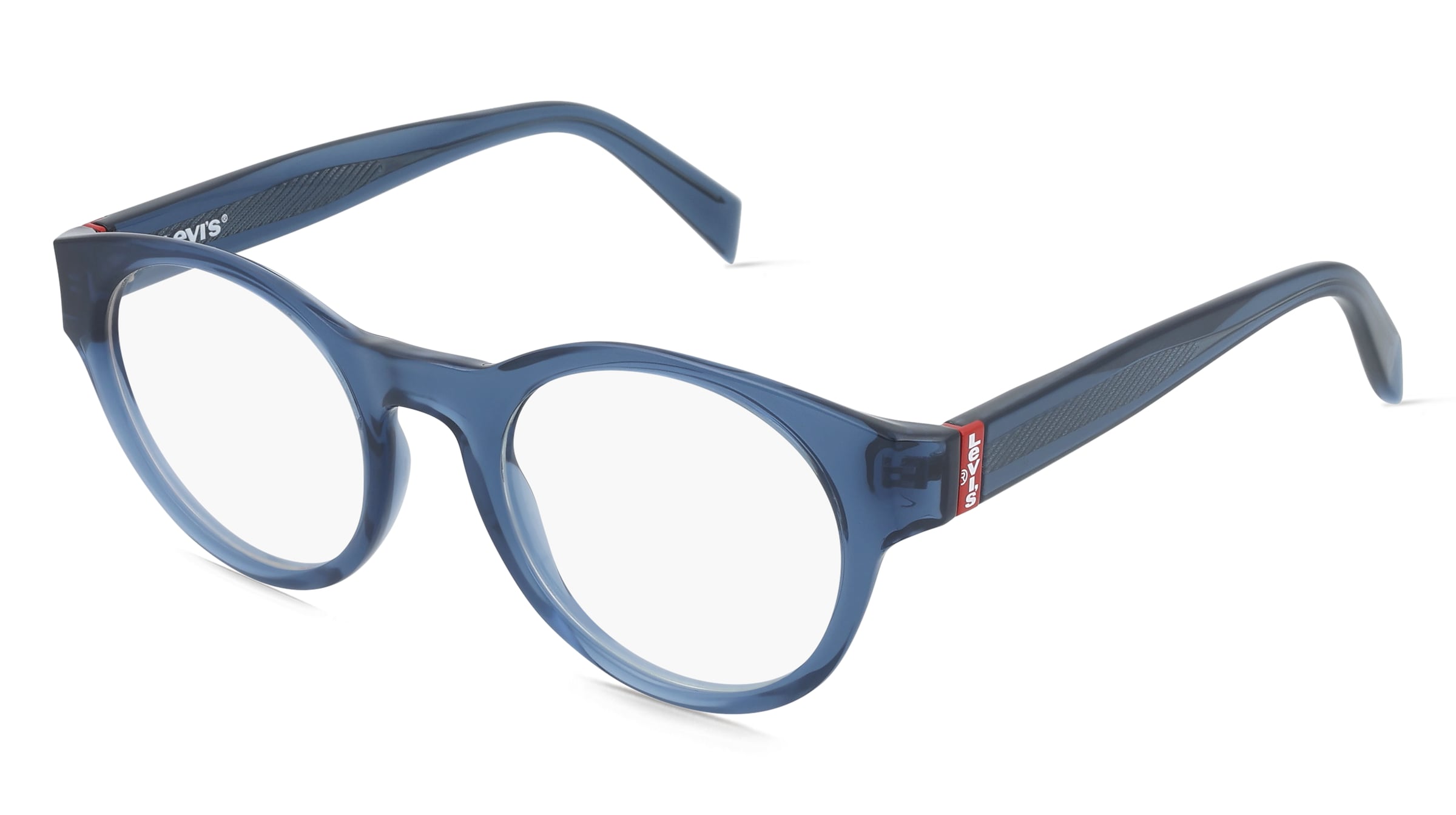 Levi’s LV 1083 Damen-Brille inkl. Gläser Vollrand Panto Kunststoff-Gestell 47/22/145, Blau