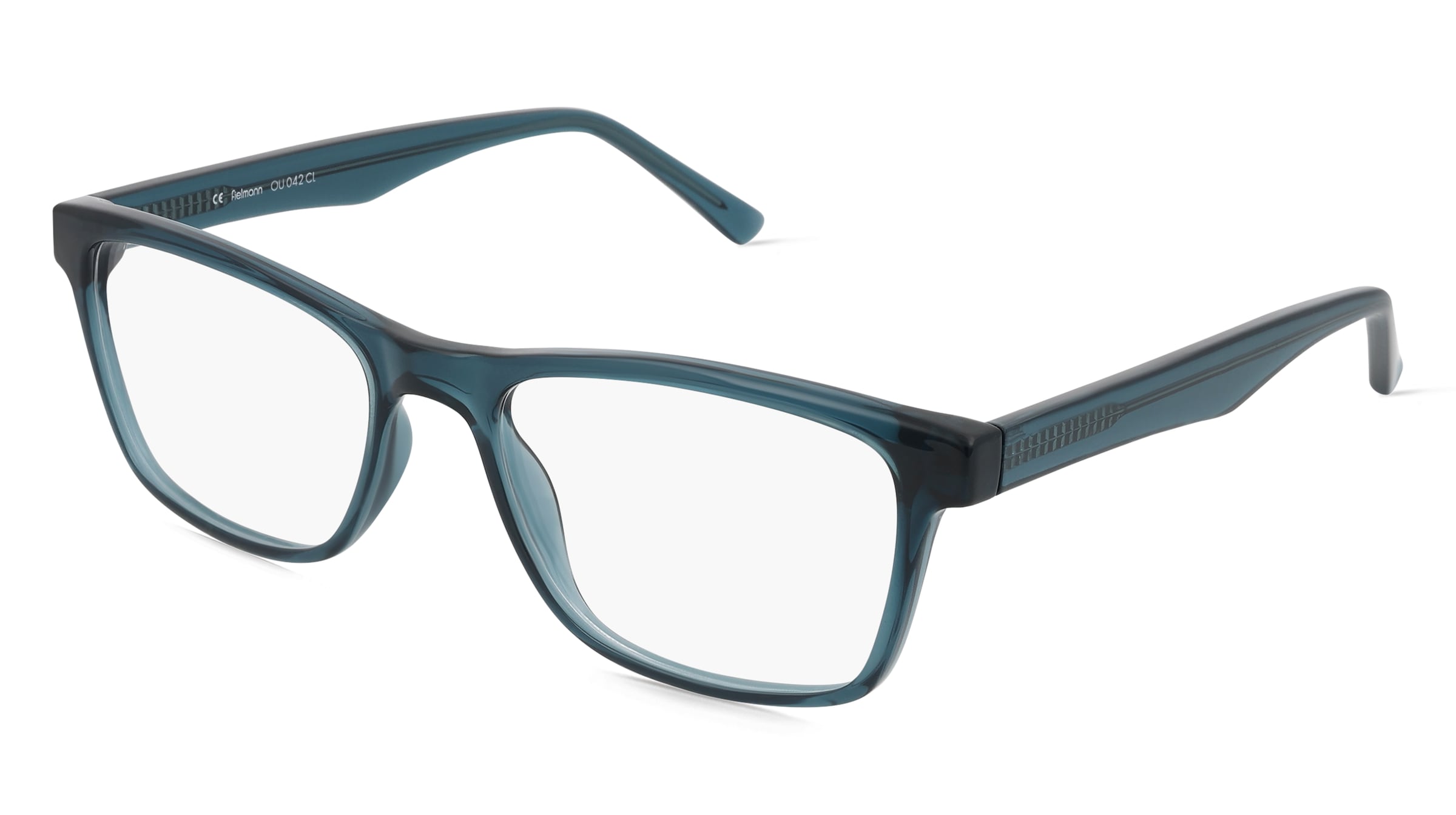 Fielmann OU 042 CL Herren-Brille inkl. Gläser Vollrand Quadratisch Acetat-Gestell 56/19/145, Blau