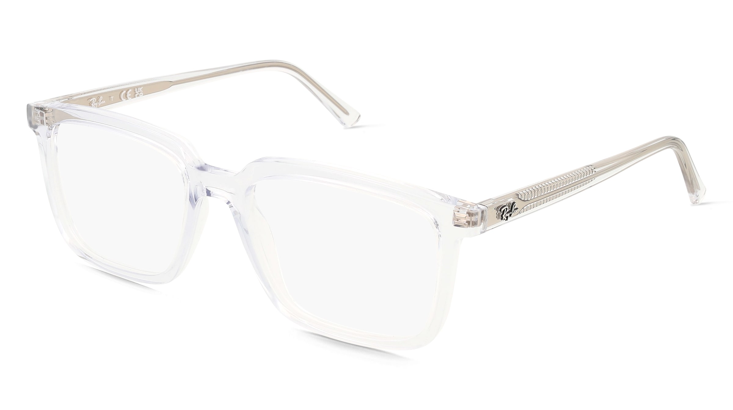 Ray-Ban 0RX7239 ALAIN Unisex-Brille inkl. Gläser Vollrand Quadratisch Propionat-Gestell 54/18/145, Transparent