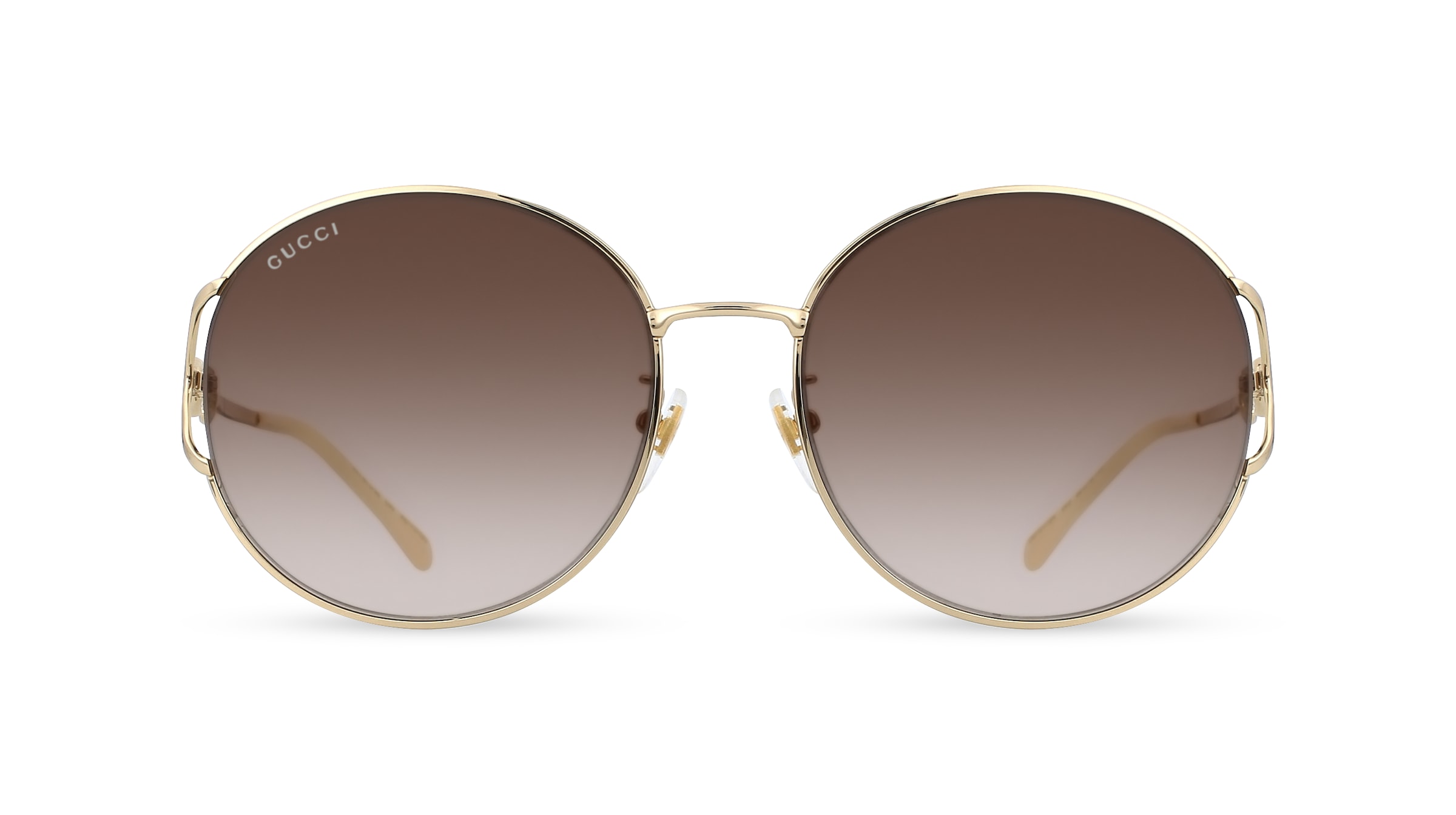 Gucci GG1017SK Damen-Sonnenbrille Vollrand Rund Metall-Gestell, gold