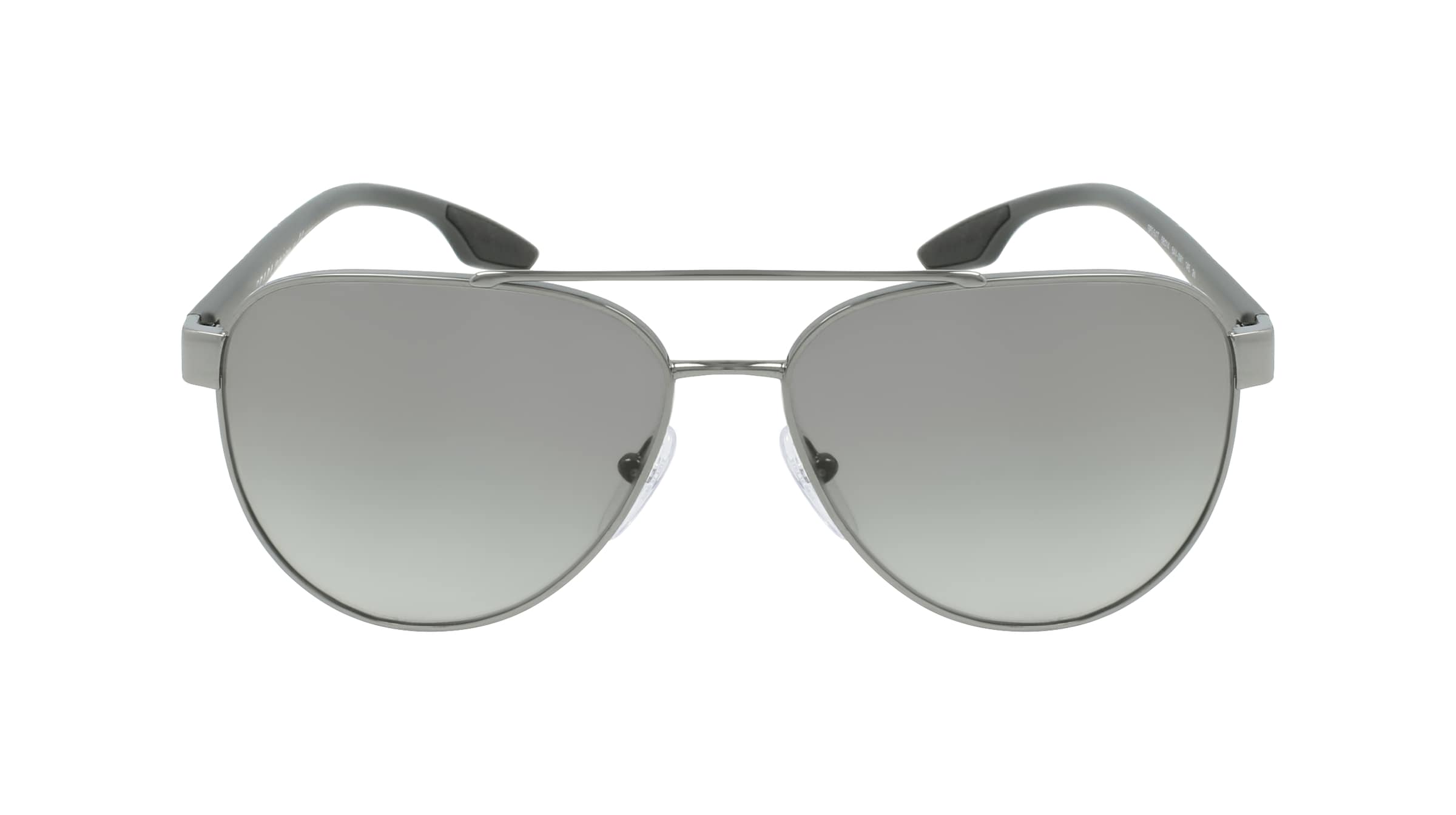 Prada Linea Rossa PS54TS Herren-Sonnenbrille Vollrand Pilot Metall-Gestell, silber