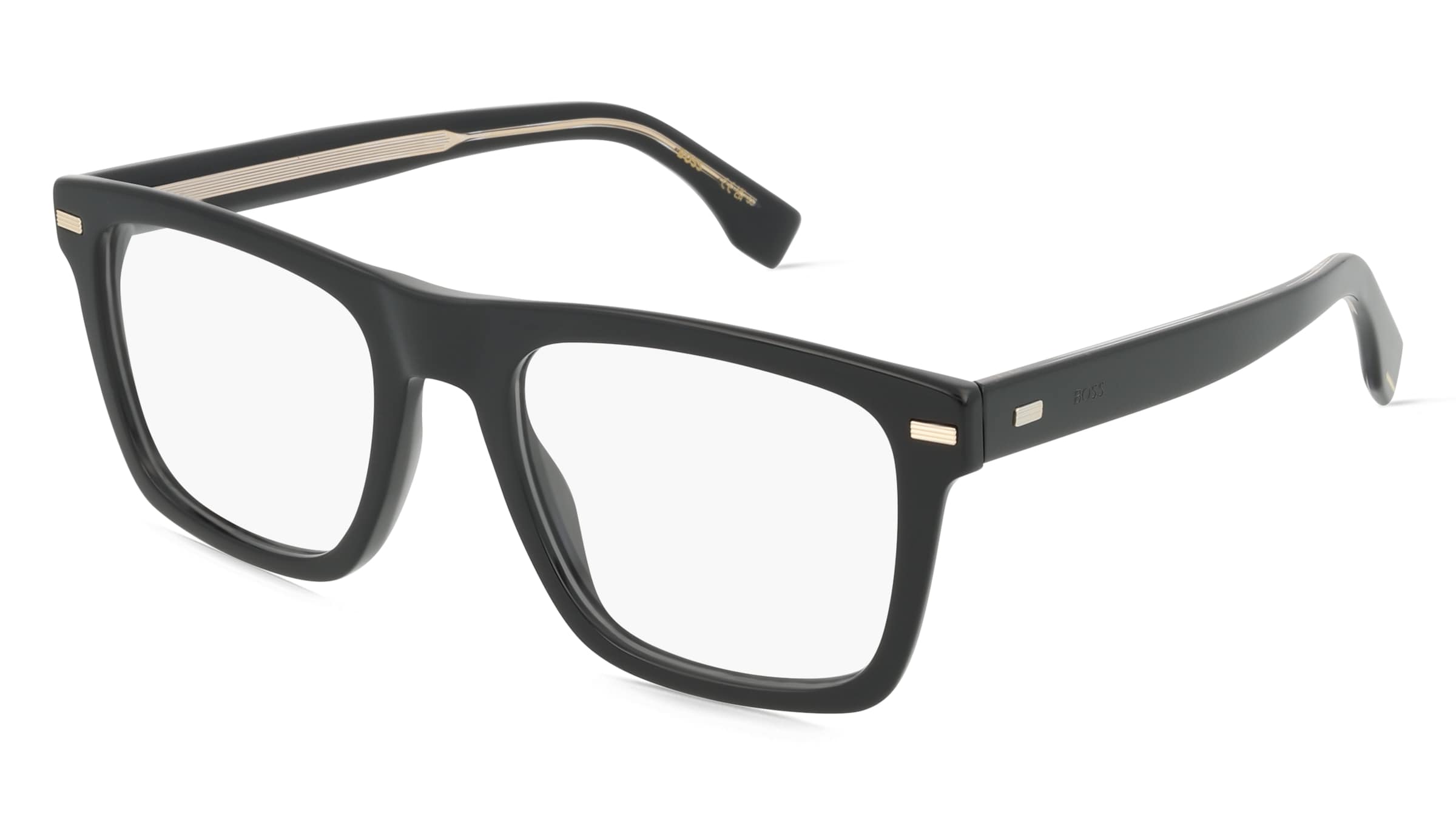 Boss 1445 Unisex-Brille inkl. Gläser Vollrand Quadratisch Metall-Gestell 52/20/145, Schwarz