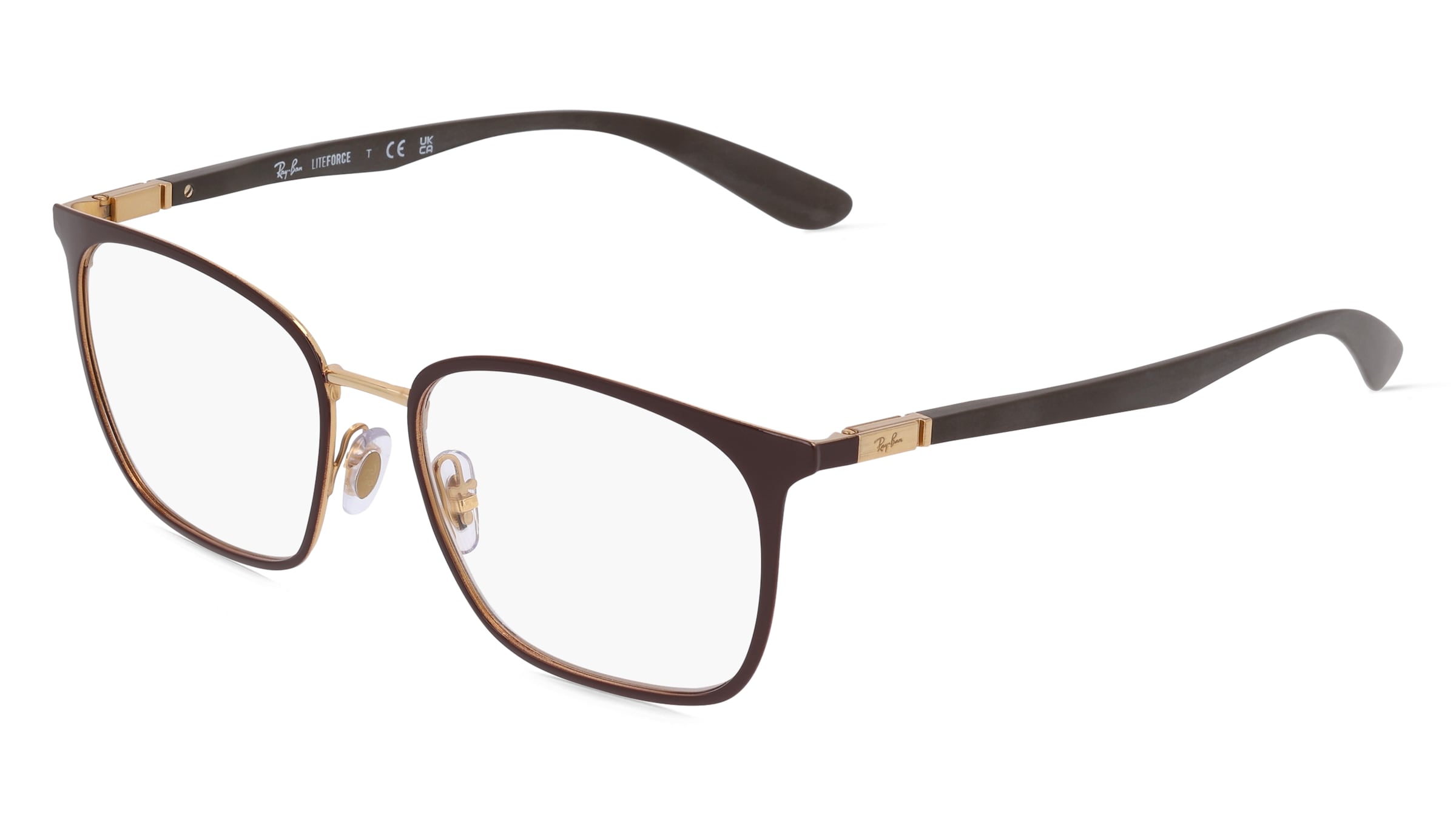 Ray-Ban RX6486 Unisex-Brille inkl. Gläser Vollrand Quadratisch Edelstahl-Gestell 54/17/145, Braun