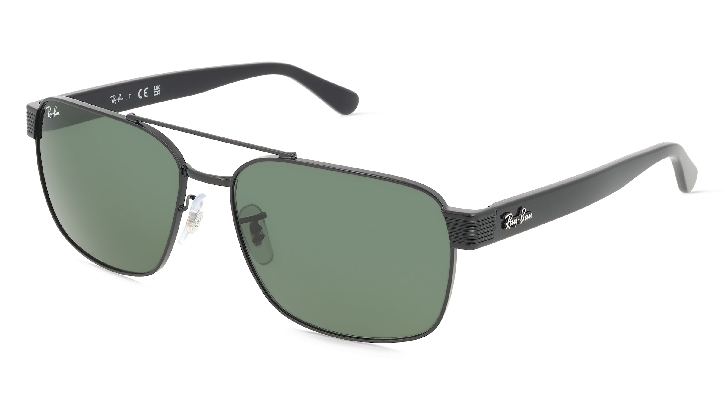 Ray-Ban RB3751 Unisex-Sonnenbrille Vollrand Quadratisch Metall-Gestell, Schwarz