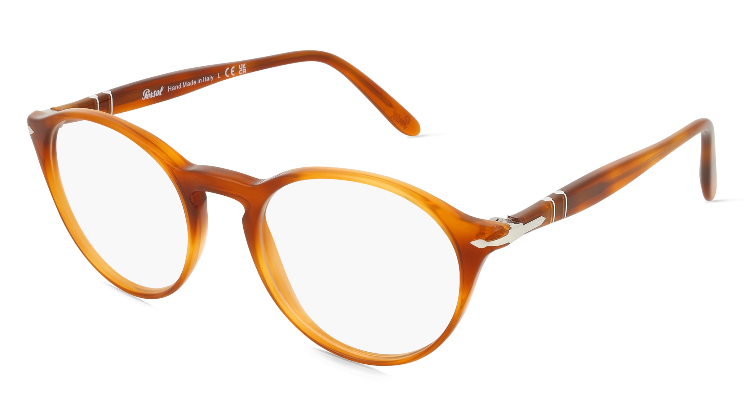 Persol 0PO3092V Herren-Brille inkl. Gläser Vollrand Panto Acetat-Gestell 48mm/19mm/145mm, braun