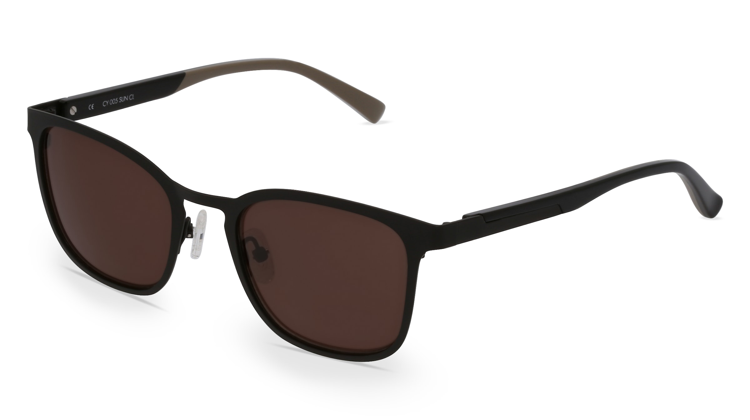 Fielmann CY 005 SUN CL Herren-Sonnenbrille Vollrand Quadratisch Edelstahl-Gestell, Schwarz