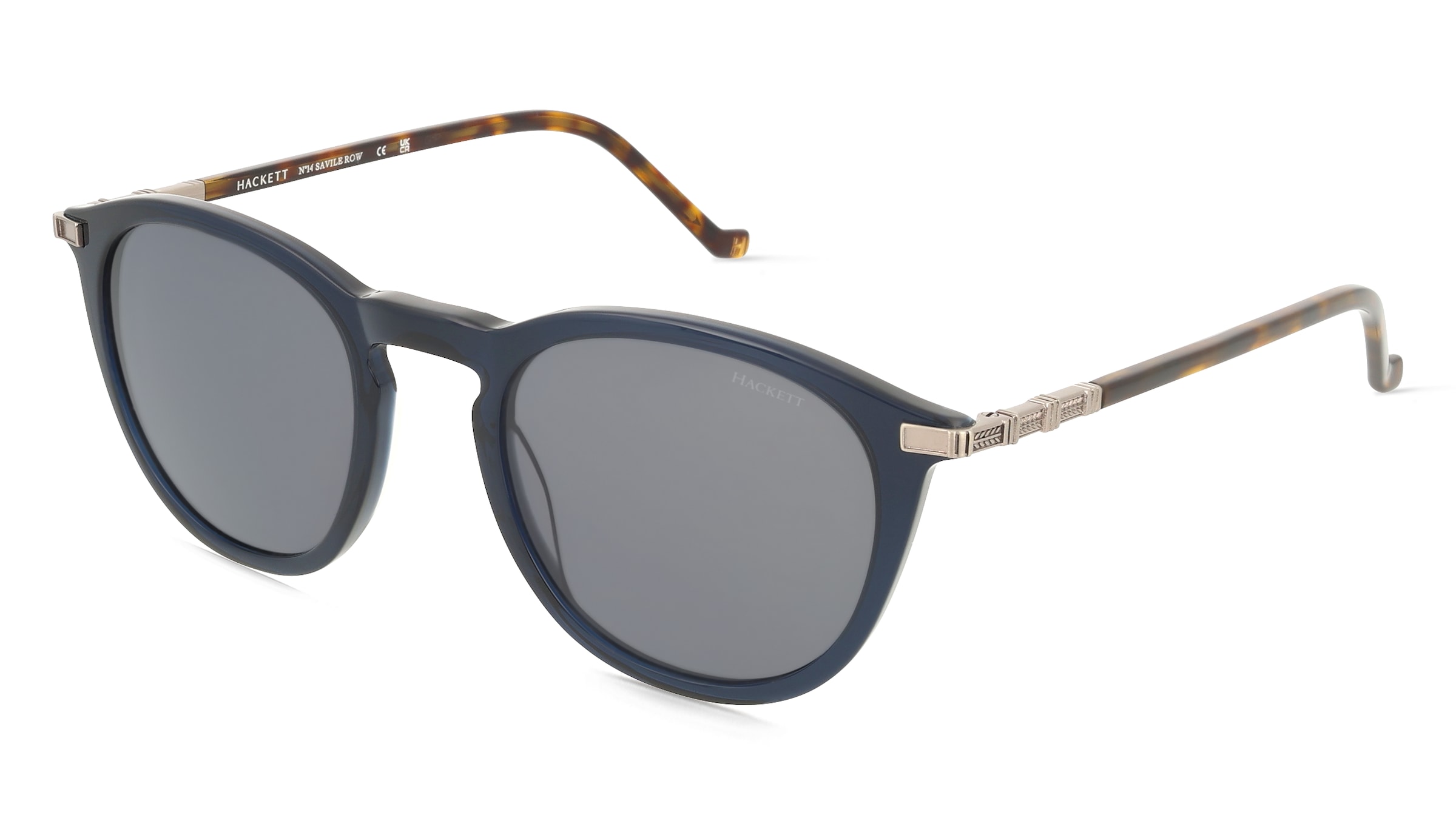 Hackett HE941 Herren-Sonnenbrille Vollrand Rund Acetat-Gestell, Blau