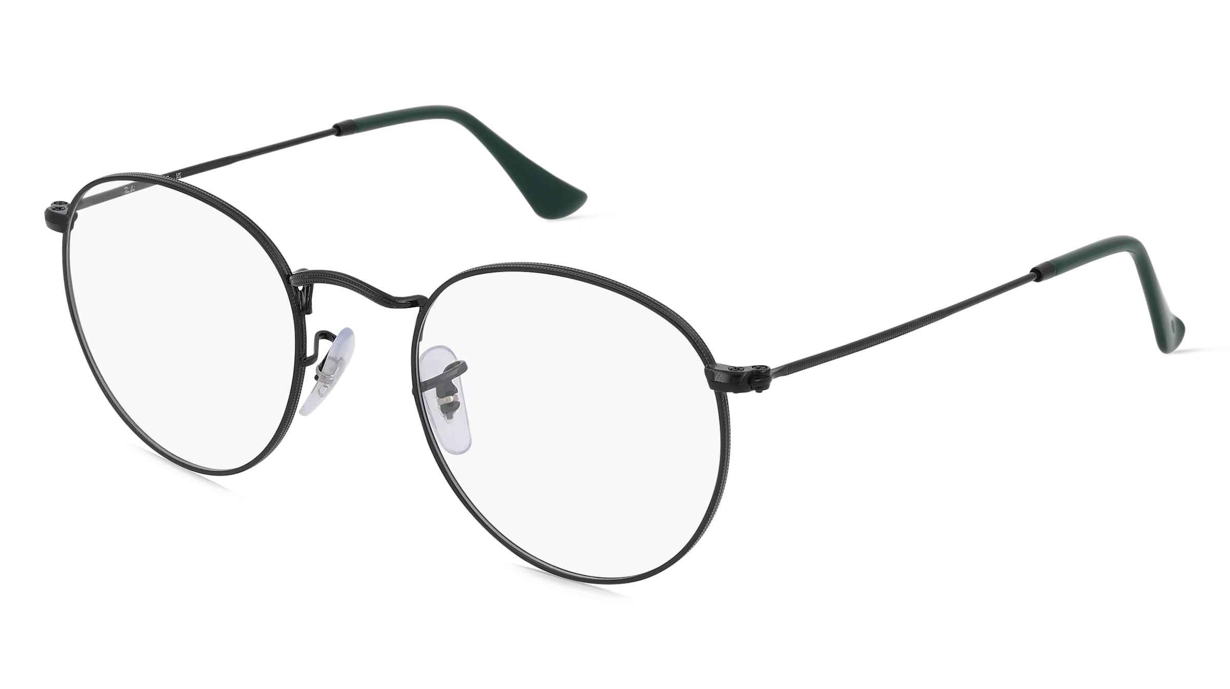 Ray-Ban RX3447V Unisex-Brille inkl. Gläser Vollrand Rund Metall-Gestell 47/21/140, Schwarz