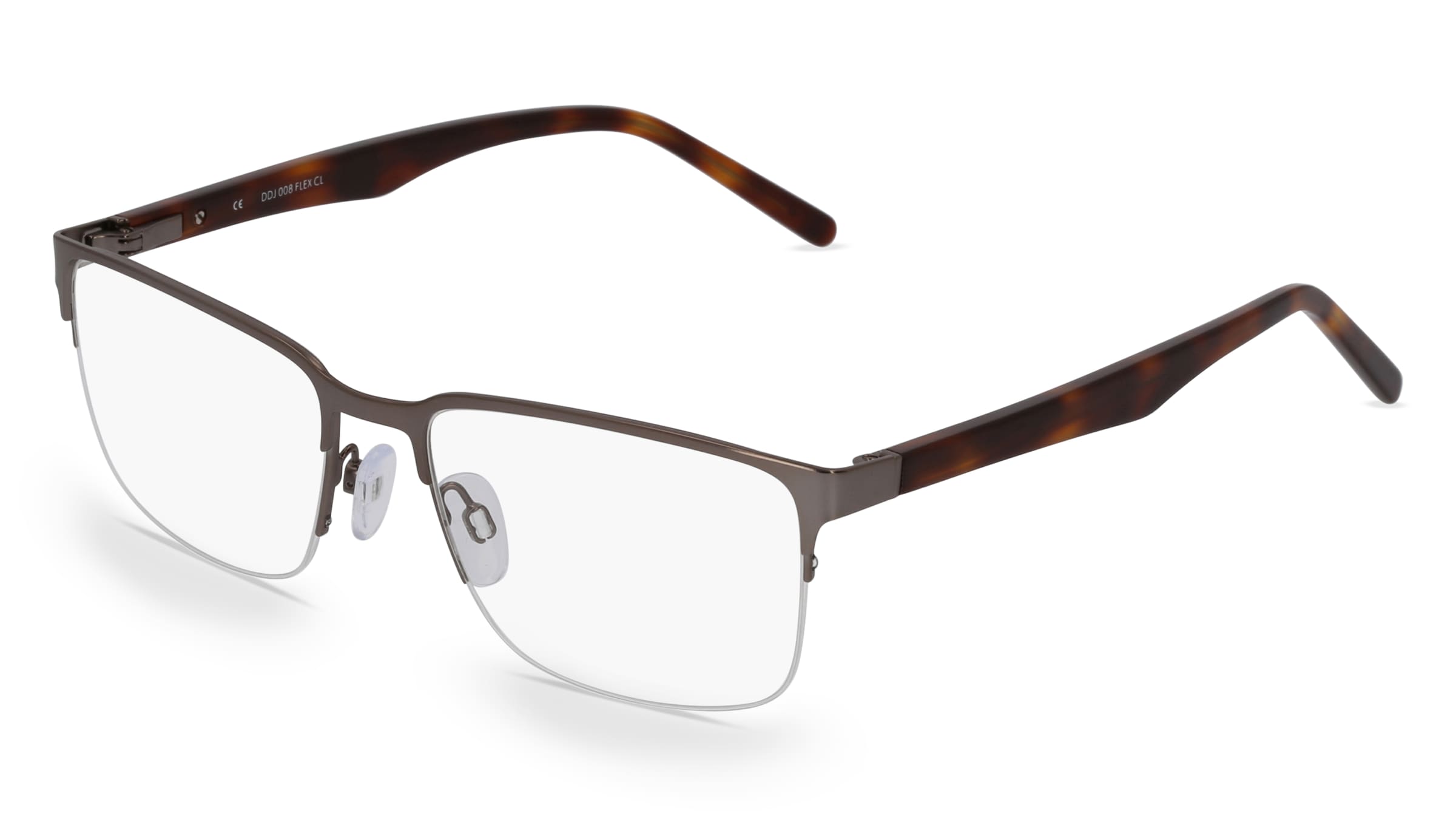 Fielmann DDJ 008 FLEX CL Herren-Brille inkl. Gläser Nylor Eckig Edelstahl-Gestell 54mm/17mm/140mm, grau