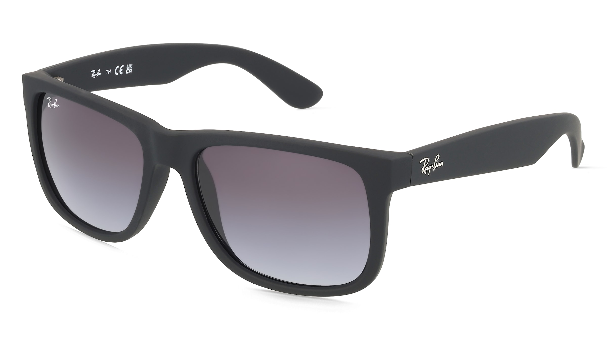 Ray-Ban RB 4165 JUSTIN Herren-Sonnenbrille Vollrand Quadratisch Kunststoff-Gestell, Schwarz