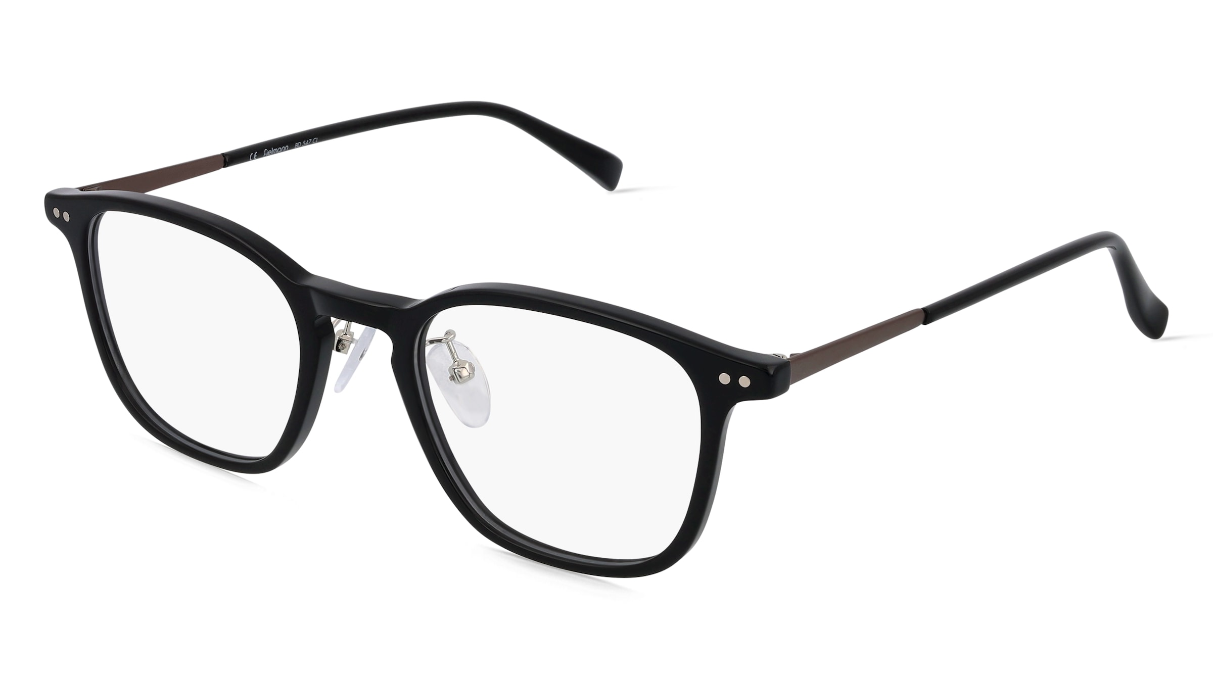 Fielmann BD 547 CL Herren-Brille inkl. Gläser Vollrand Panto Acetat-Gestell 50/21/145, Schwarz