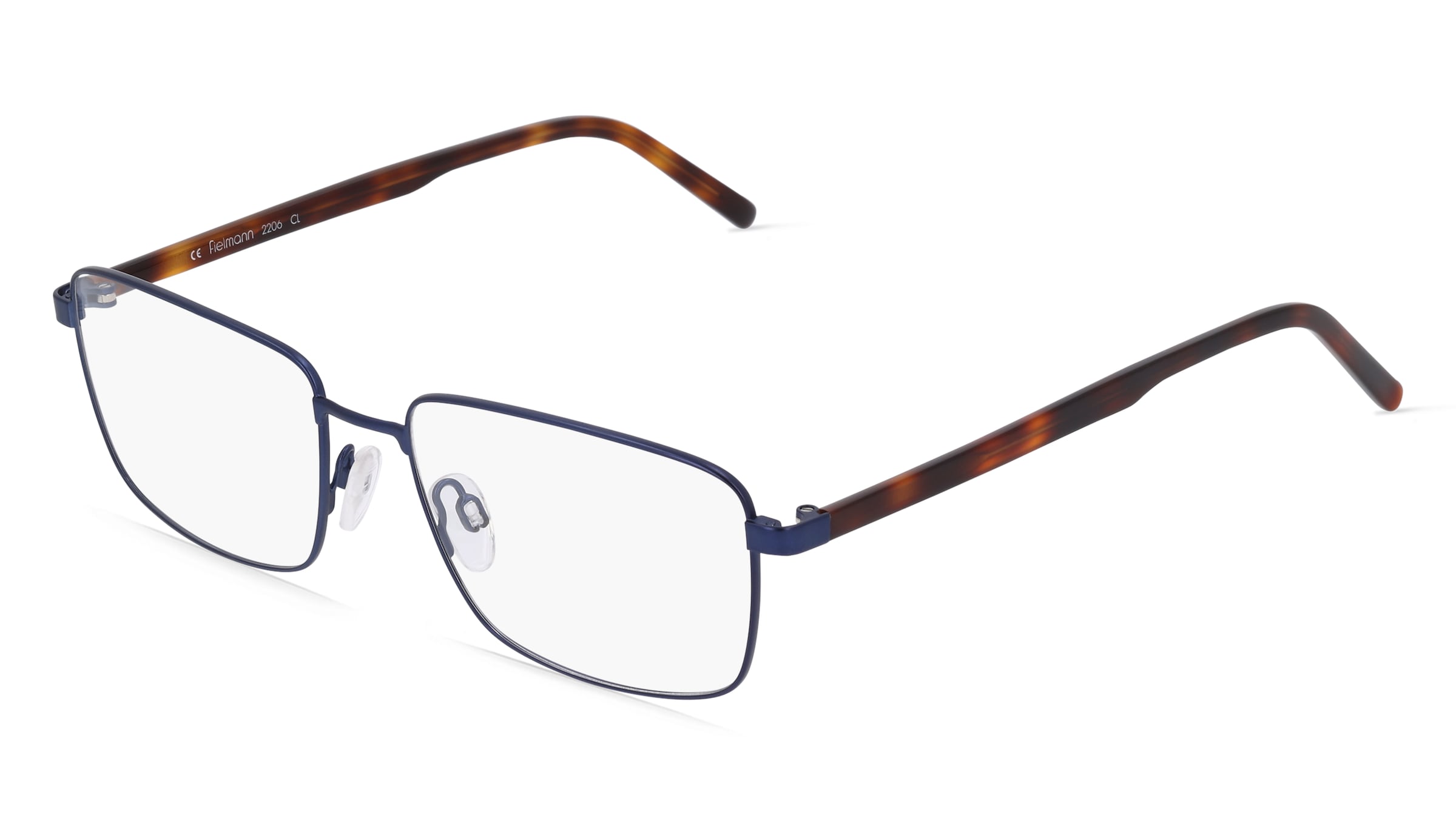 Fielmann 2206 CL Unisex-Brille inkl. Gläser Vollrand Quadratisch Metall-Gestell 56/17/150, Blau