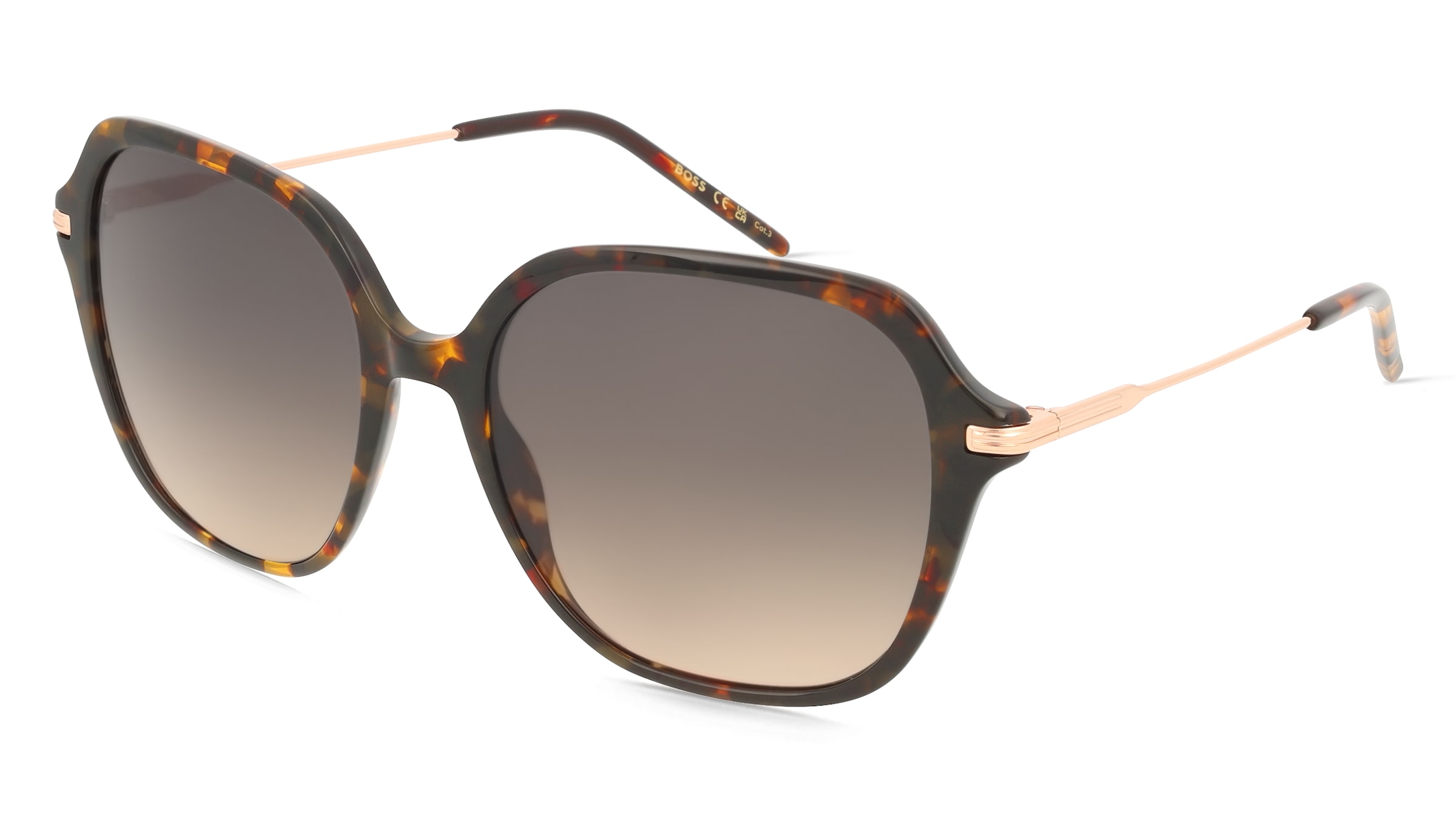 Boss BOSS 1781/S Damen-Sonnenbrille Vollrand Quadratisch Acetat-Gestell, Havanna