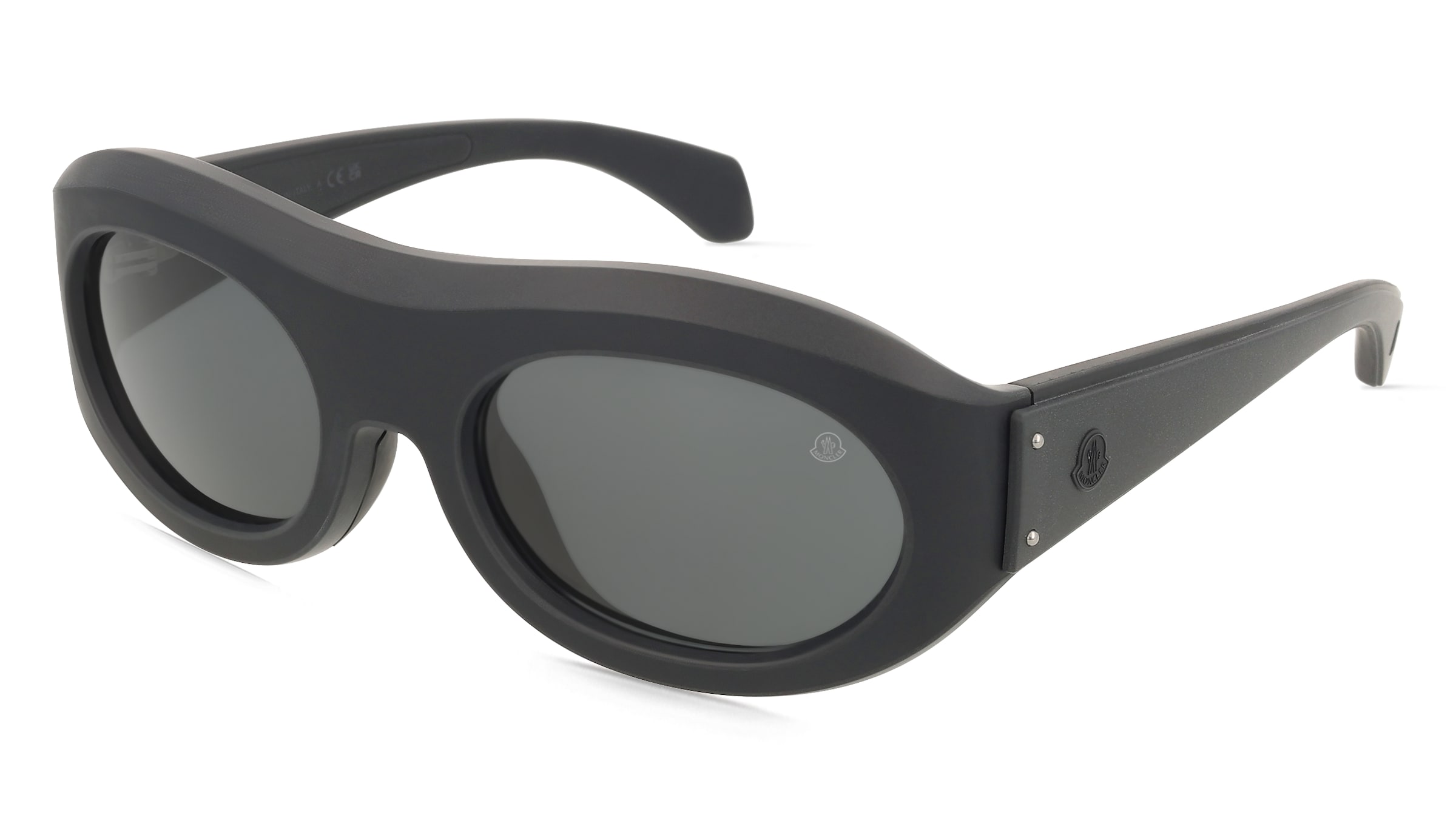 Moncler 0ME8015U RAMILLON Unisex-Sonnenbrille Vollrand Oval Kunststoff-Gestell, Schwarz