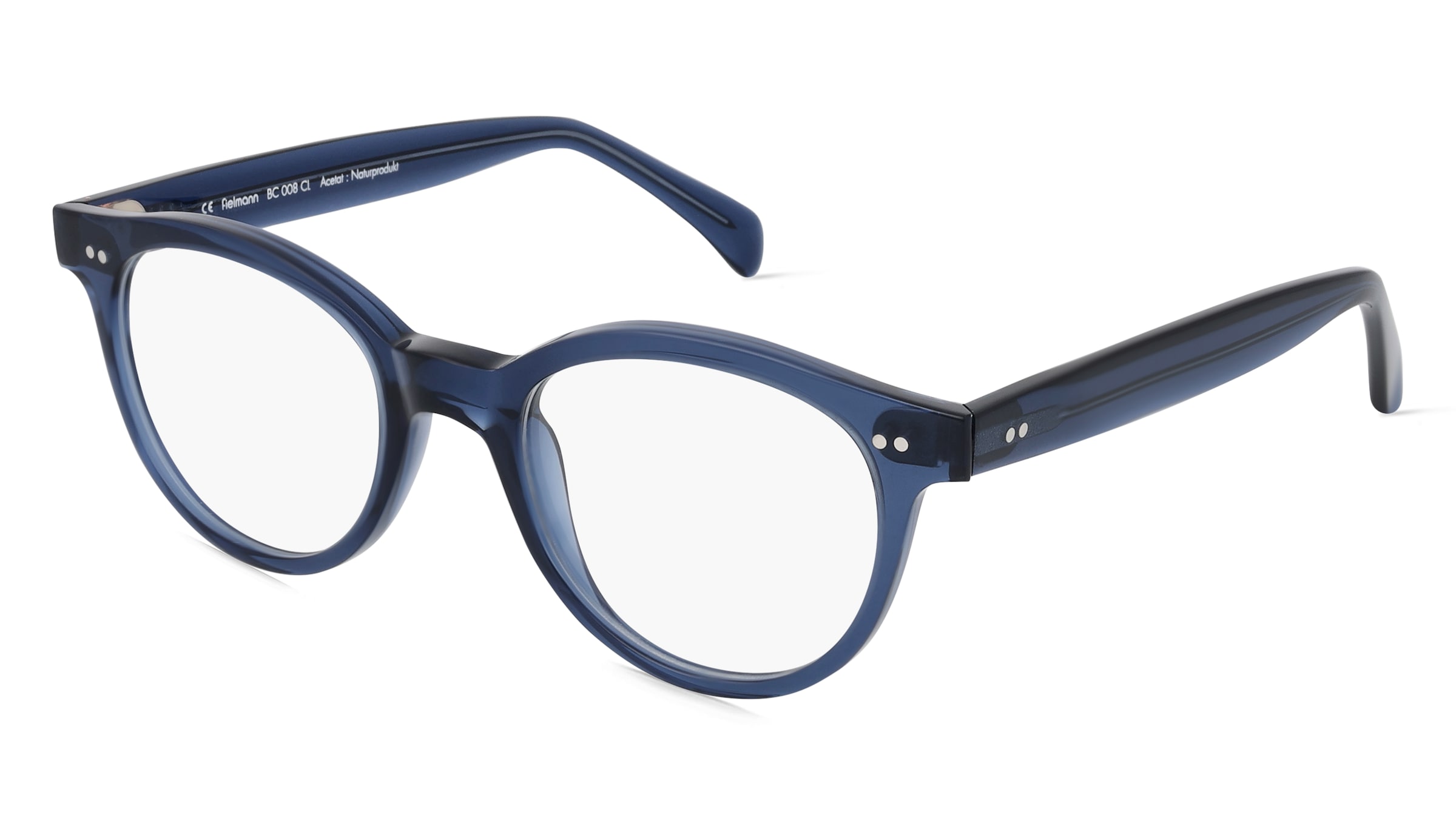 Fielmann BC 008 CL Jugend-Brille inkl. Gläser Vollrand Panto Acetat-Gestell 46/19/130, Blau