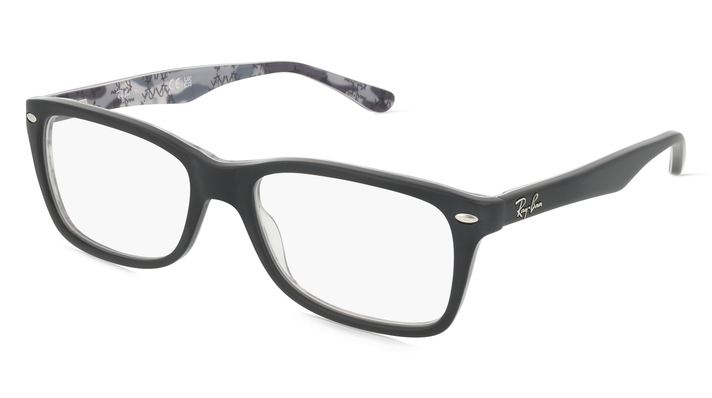 Ray-Ban RX5228 Damen-Brille inkl. Gläser Vollrand Quadratisch Acetat-Gestell 53/17/140, Schwarz