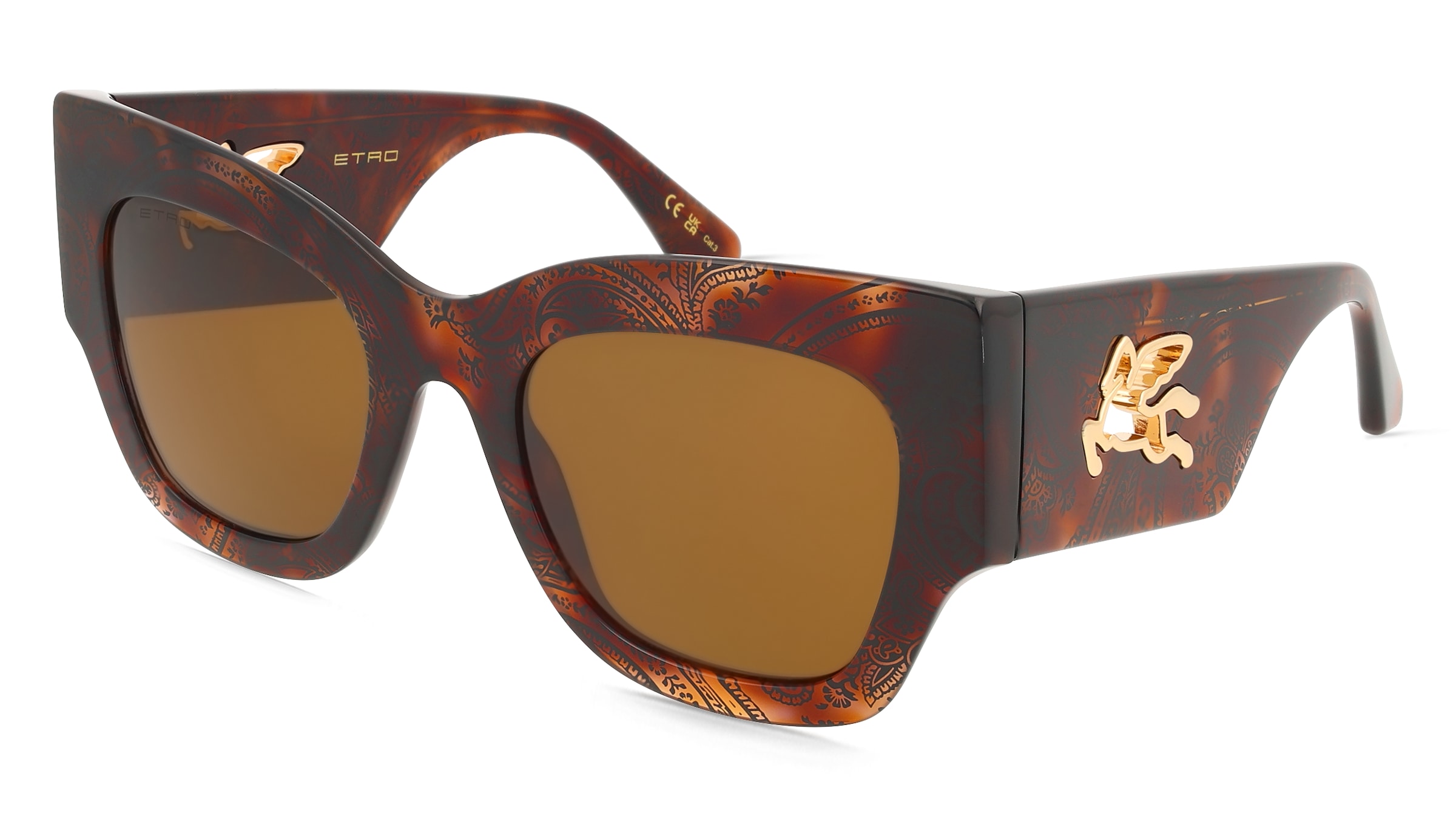 Etro 0076/S Damen-Sonnenbrille Vollrand Eckig Acetat-Gestell, Havanna