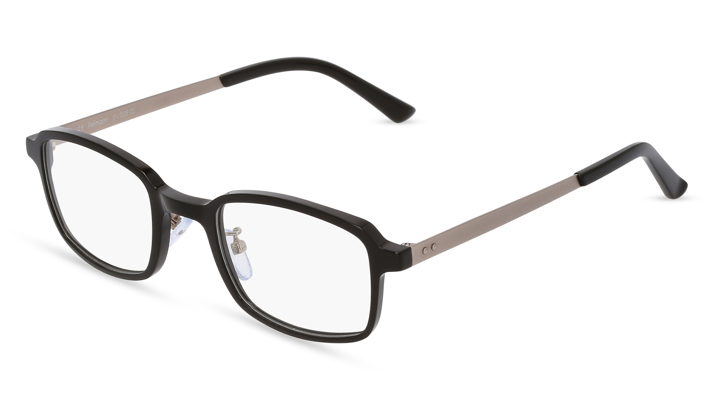Fielmann LN 025 CL Herren-Brille inkl. Gläser Vollrand Quadratisch Acetat-Gestell 49/22/145, Schwarz