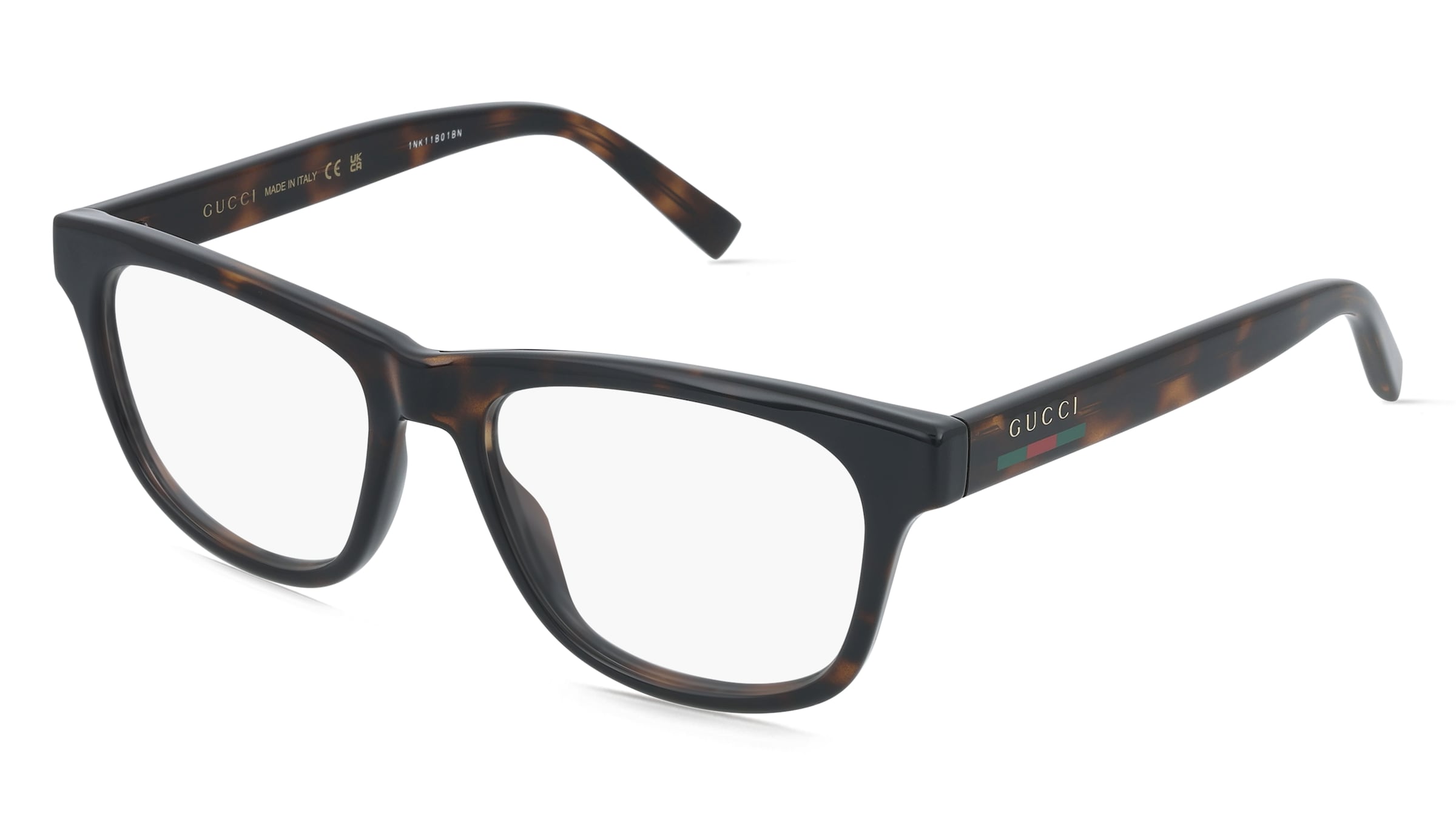 Gucci GG2108O Herren-Brille inkl. Gläser Vollrand Eckig Kunststoff-Gestell 55/17/145, Havanna