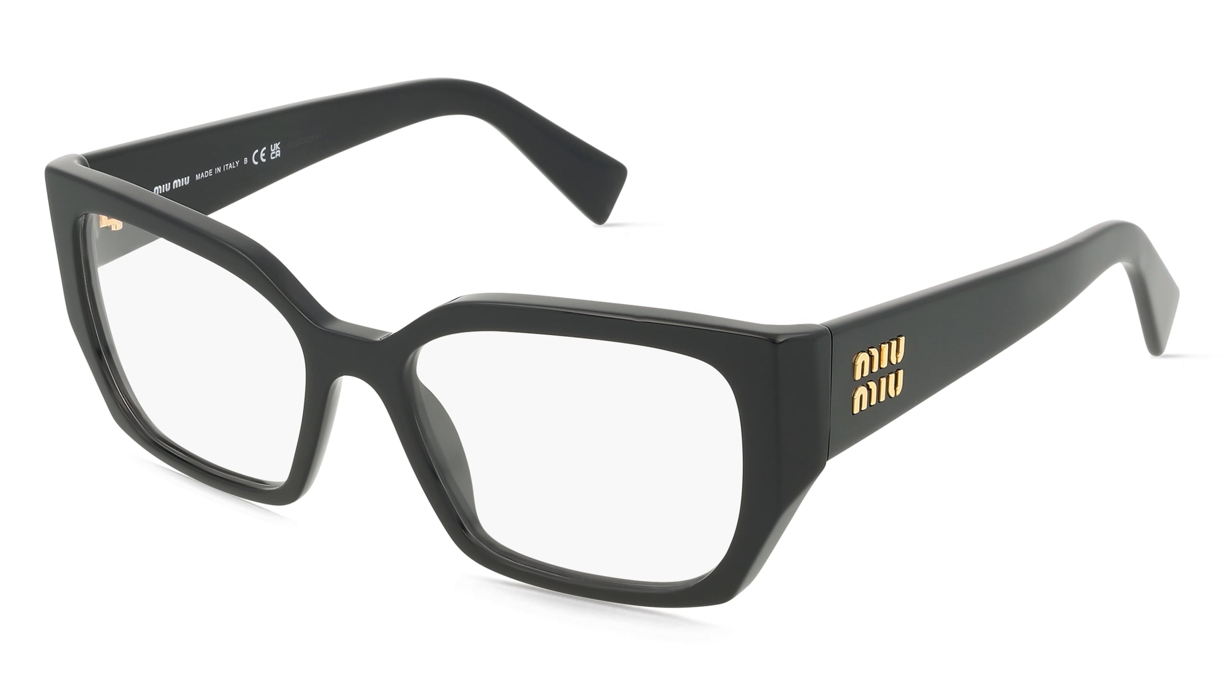 Miu Miu MU03VV Damen-Brille inkl. Gläser Vollrand Eckig Acetat-Gestell 54/17/140, Schwarz