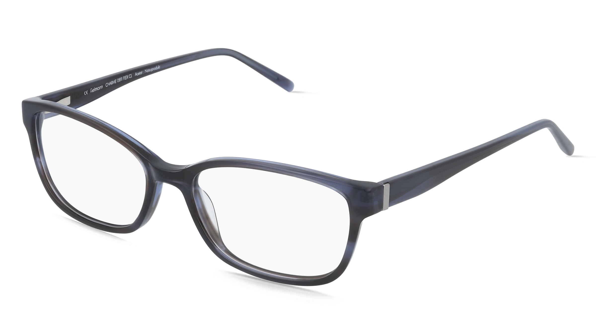 Fielmann CHARME 0811 FLEX CL Damen-Brille inkl. Gläser Vollrand Quadratisch Acetat-Gestell 52/16/135, Blau