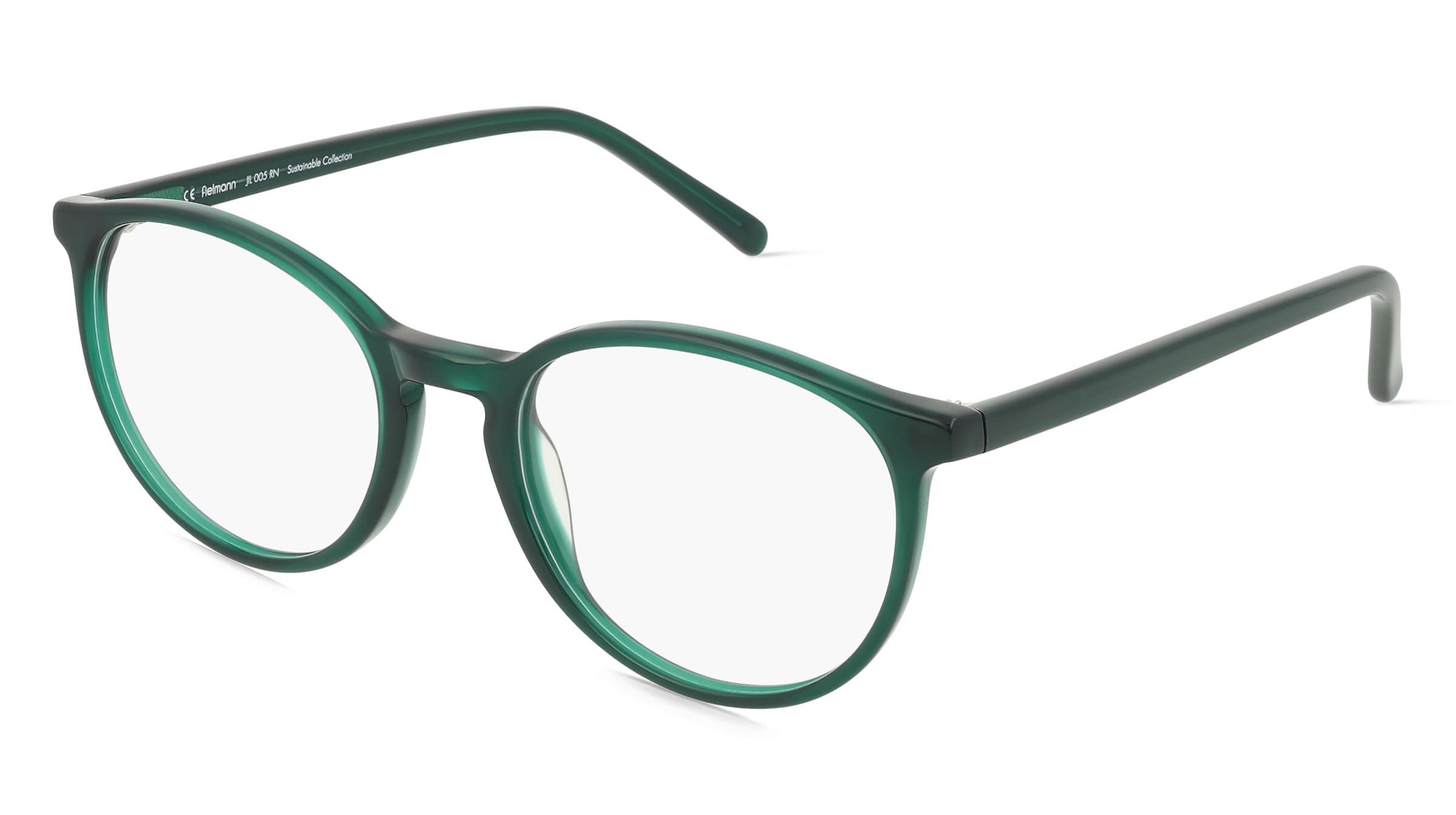 Fielmann JIL 005 RN RILEY Unisex-Brille inkl. Gläser Vollrand Panto Acetat-Gestell 50mm/19mm/135mm, grün