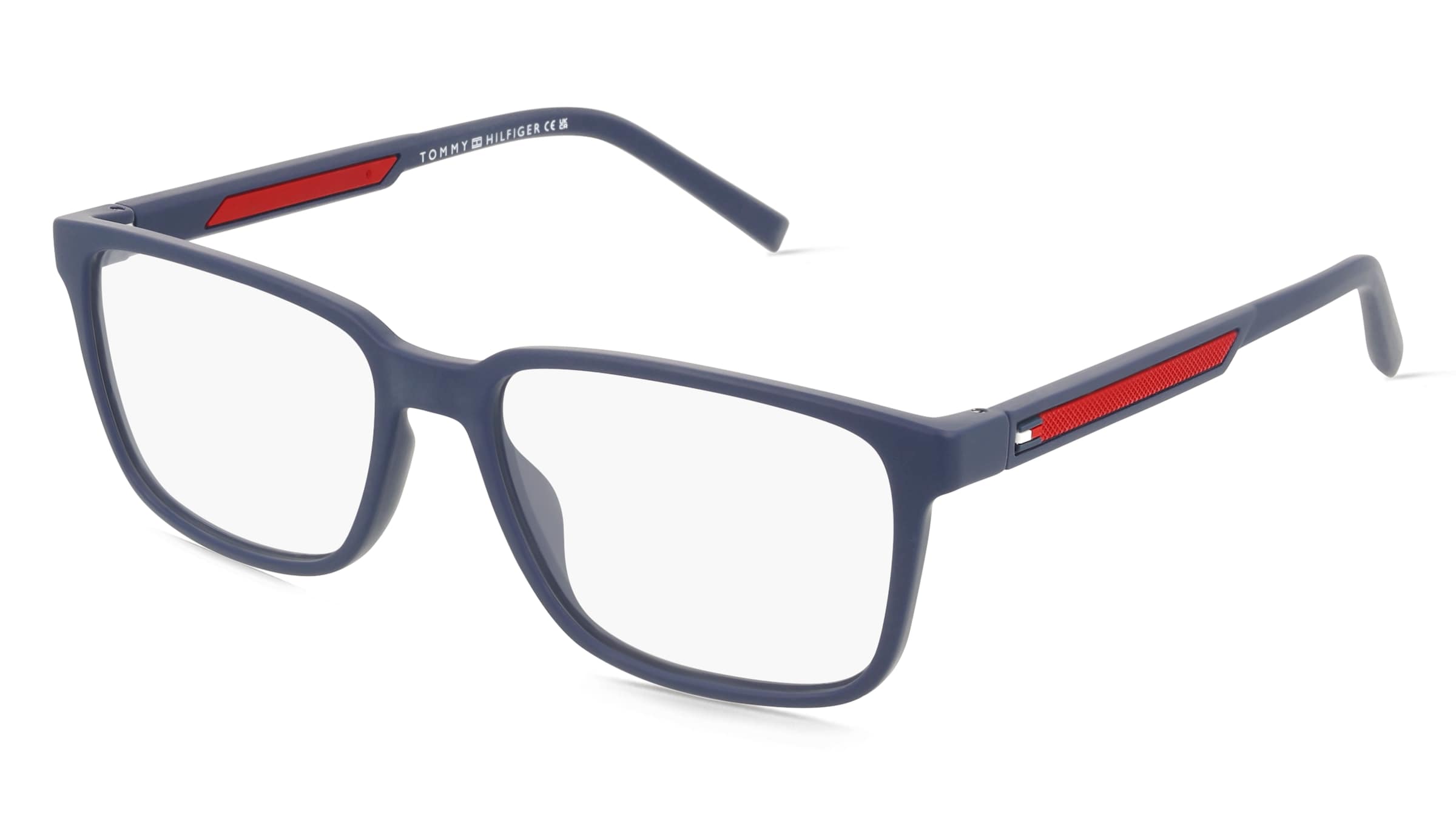 Tommy Hilfiger TH 2206 Herren-Brille inkl. Gläser Vollrand Eckig Kunststoff-Gestell 54/16/145, Blau