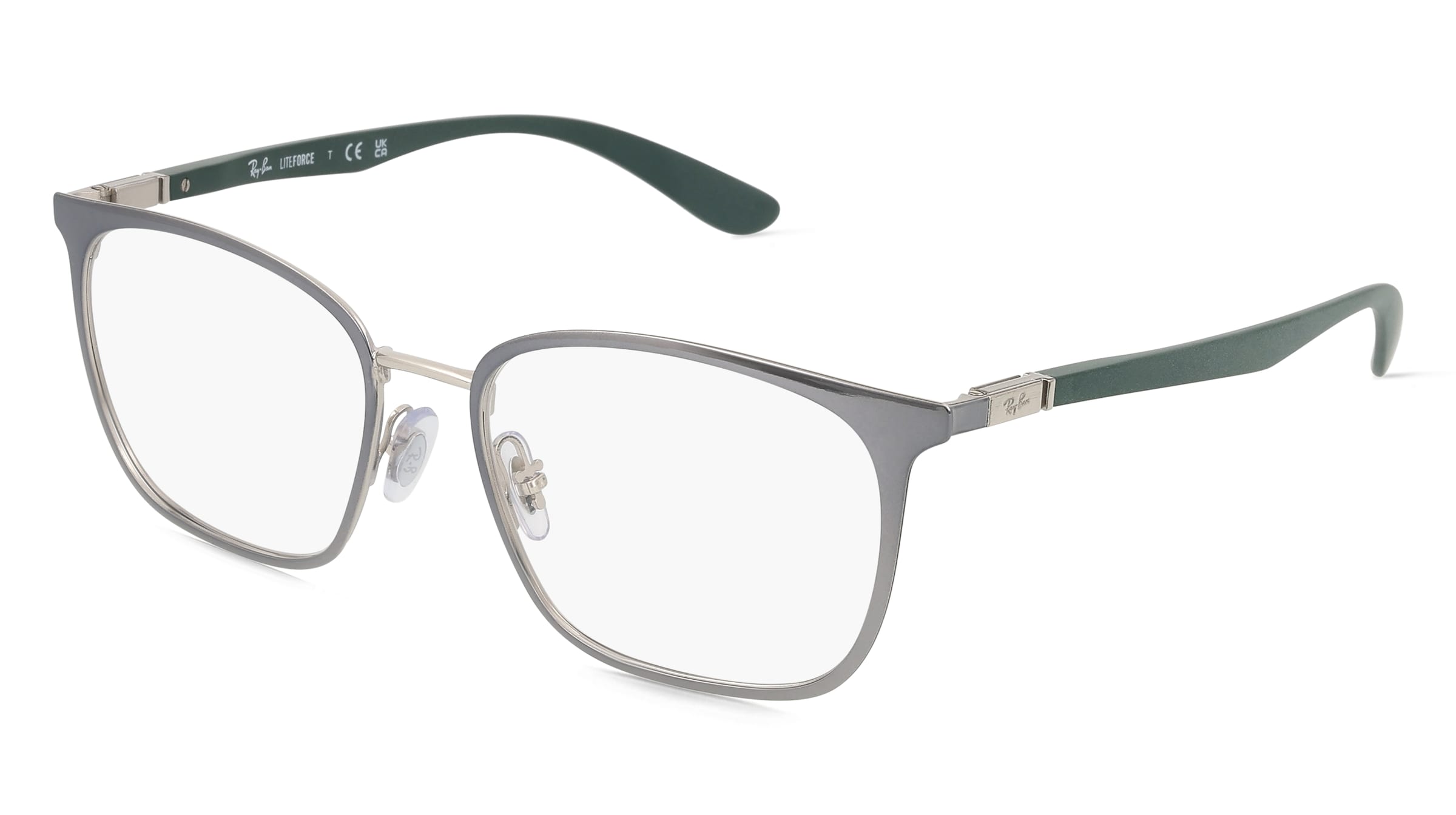 Ray-Ban RX6486 Unisex-Brille inkl. Gläser Vollrand Quadratisch Edelstahl-Gestell 52/17/145, Grau