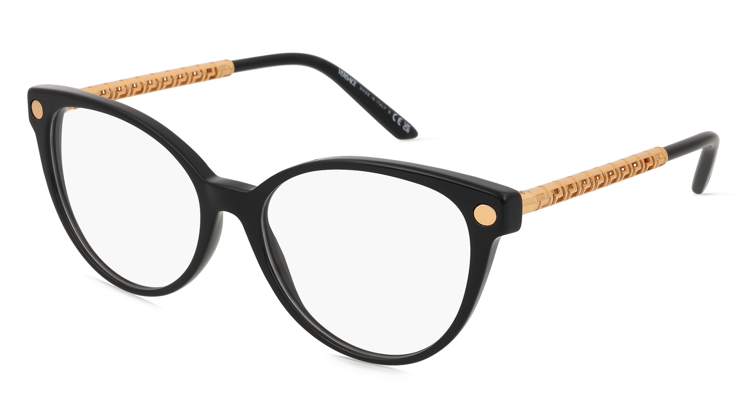 Versace 0VE3353 Damen-Brille inkl. Gläser Vollrand Cat Eye Acetat-Gestell 54/16/140, Schwarz