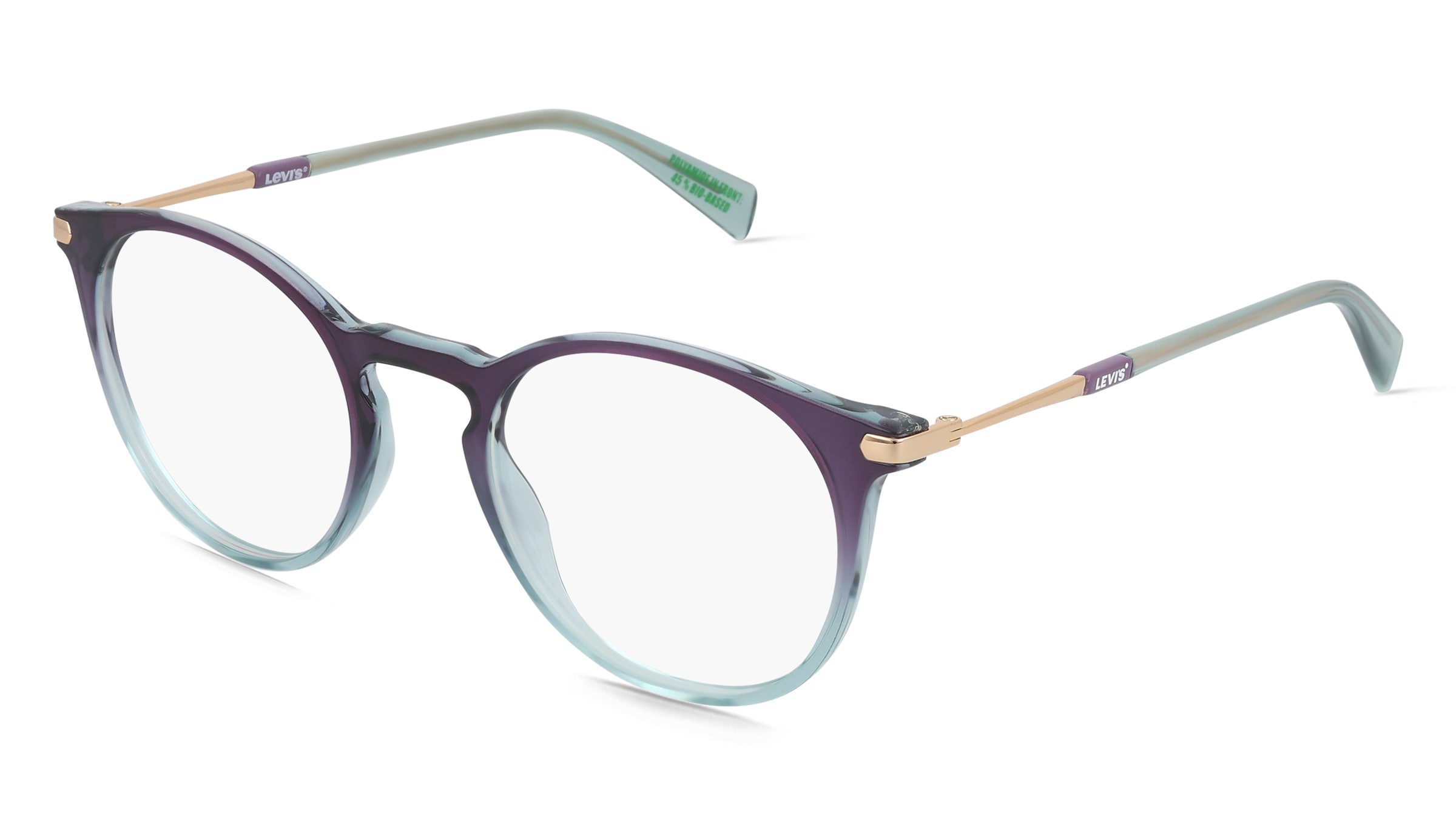 Levi’s LV 1089 Damen-Brille inkl. Gläser Vollrand Panto Kunststoff-Gestell 49/21/140, Lila