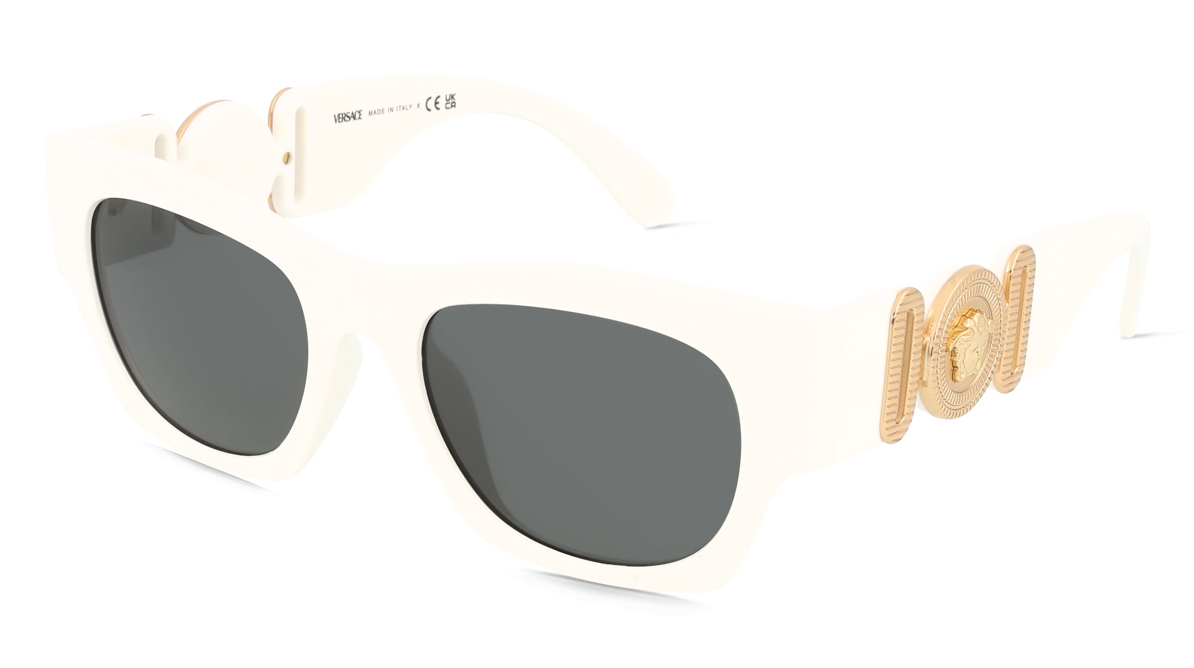 Versace VE4479U Herren-Sonnenbrille Vollrand Quadratisch Kunststoff-Gestell, Weiß