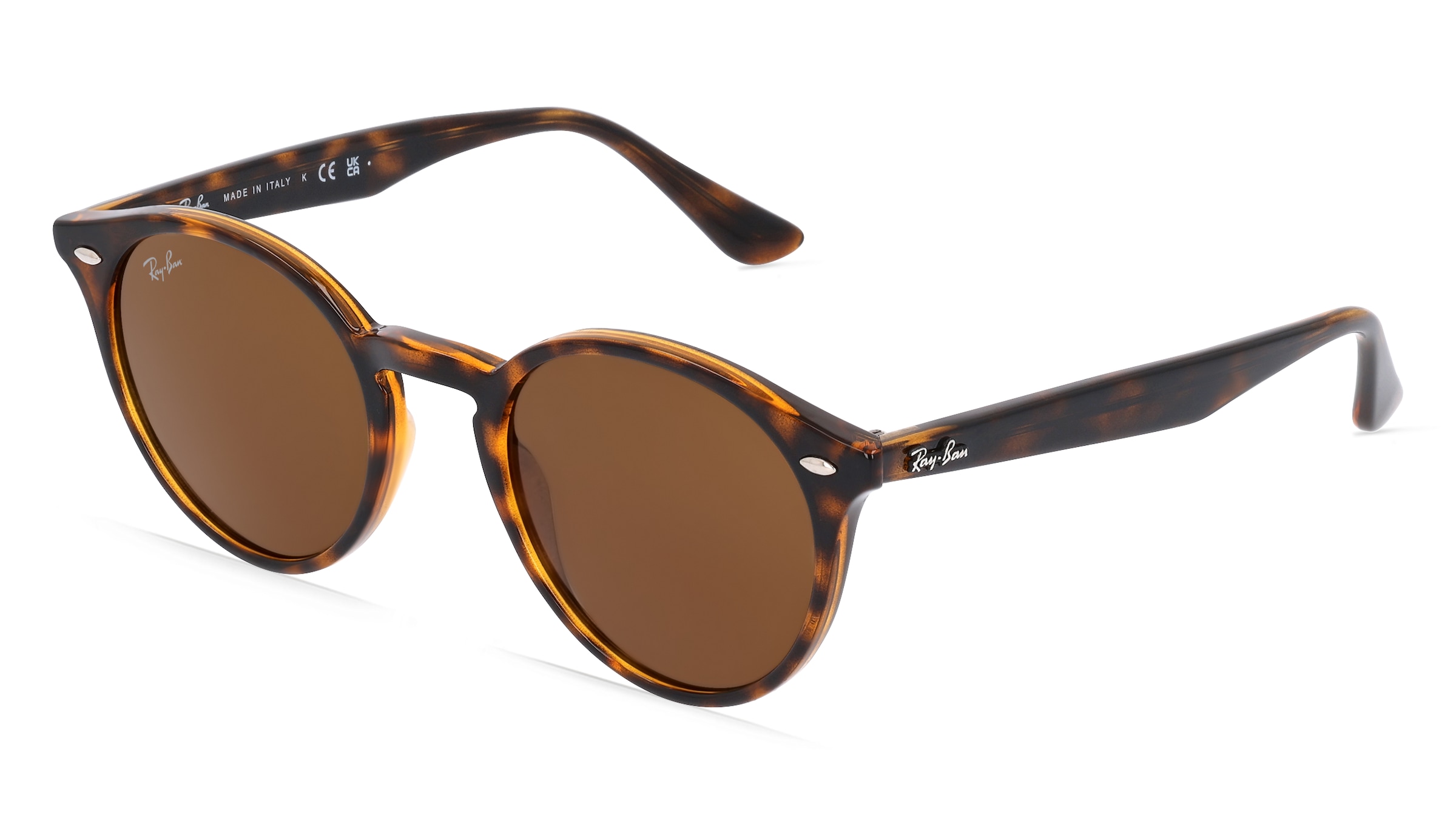 Ray-Ban RB 2180 Unisex-Sonnenbrille Vollrand Rund Propionat-Gestell, Havanna