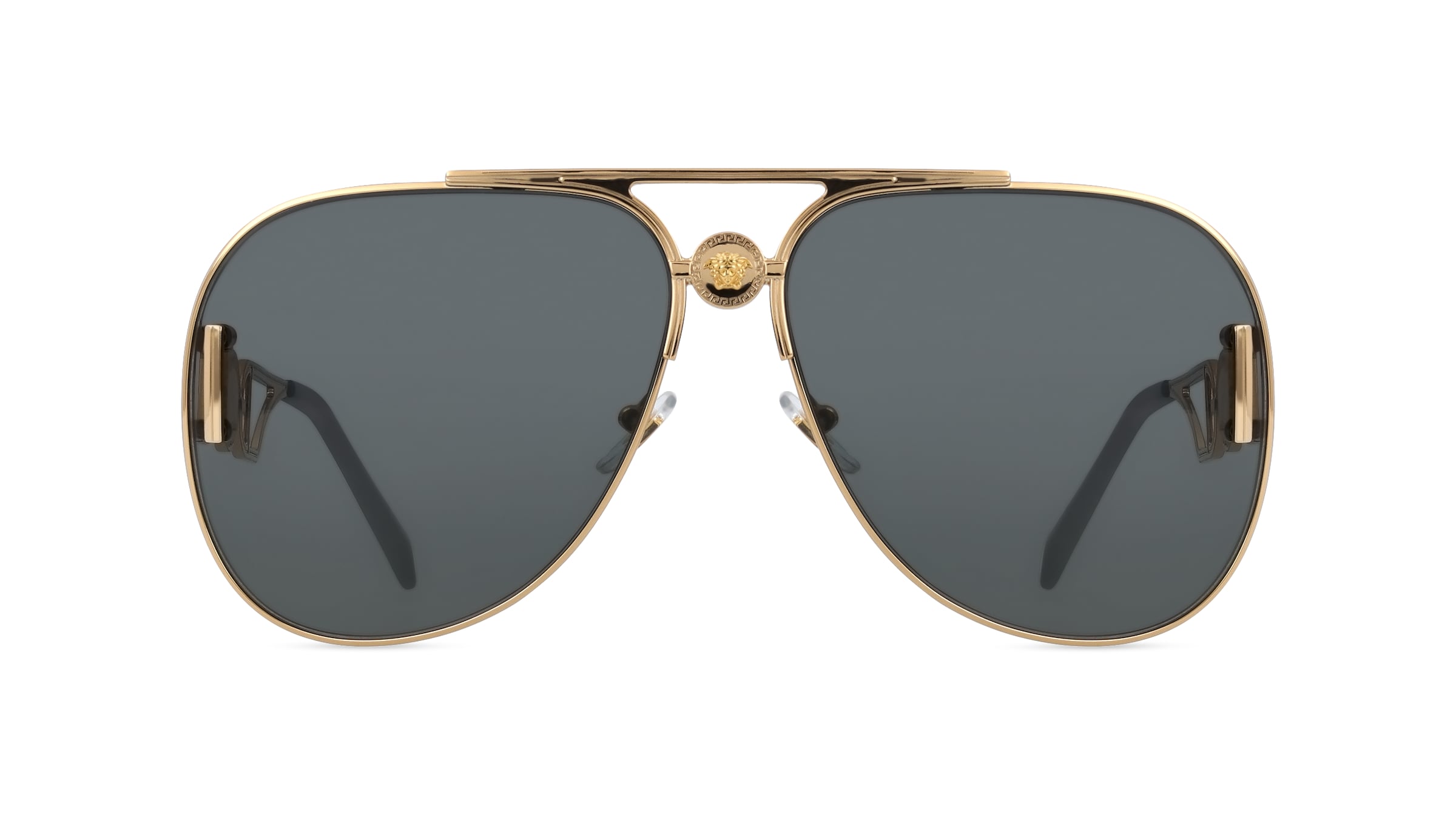 Versace VE2255 Unisex-Sonnenbrille Vollrand Pilot Metall-Gestell, gold