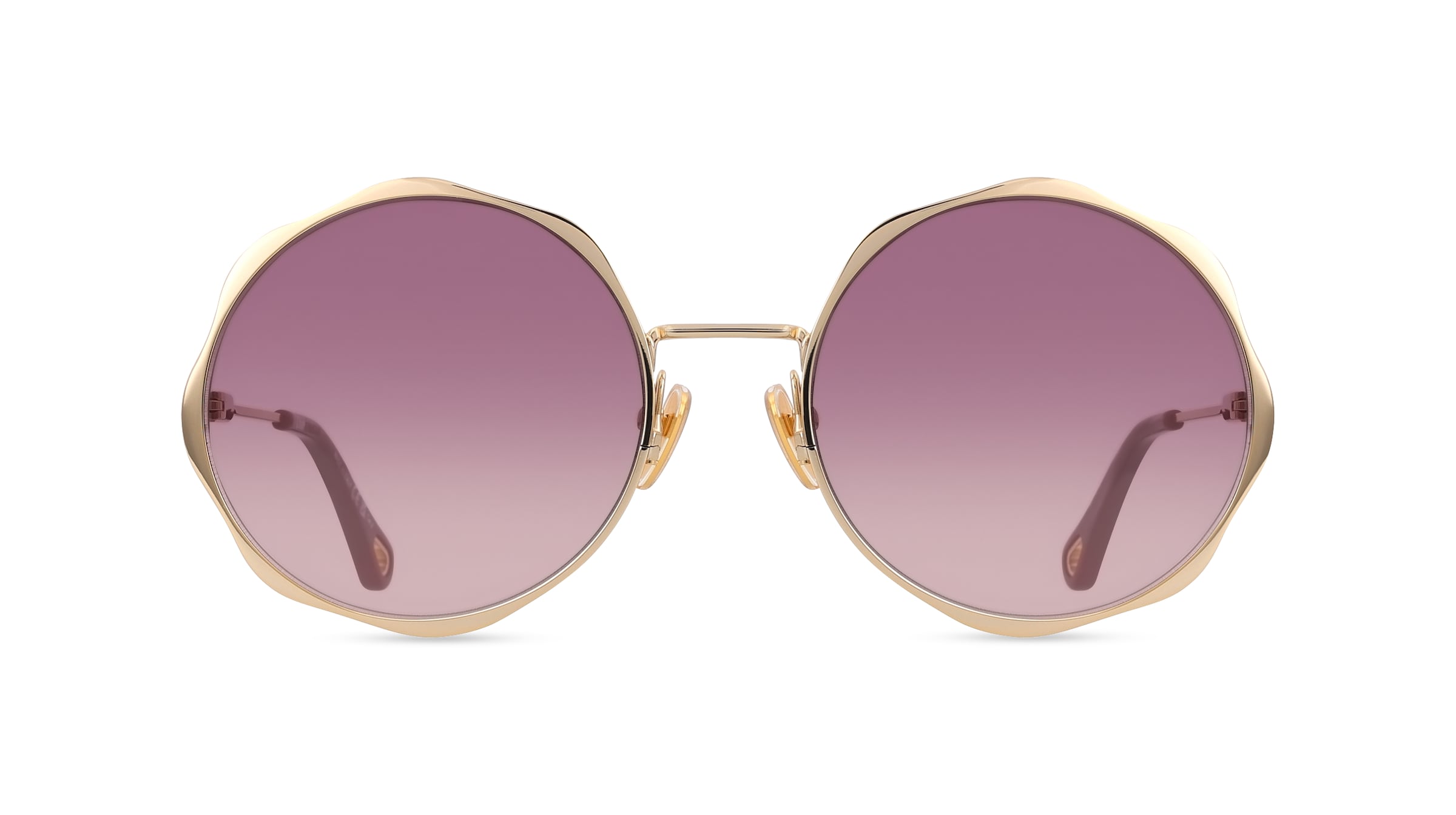 Chloé CH0184S Damen-Sonnenbrille Vollrand Rund Metall-Gestell, gold