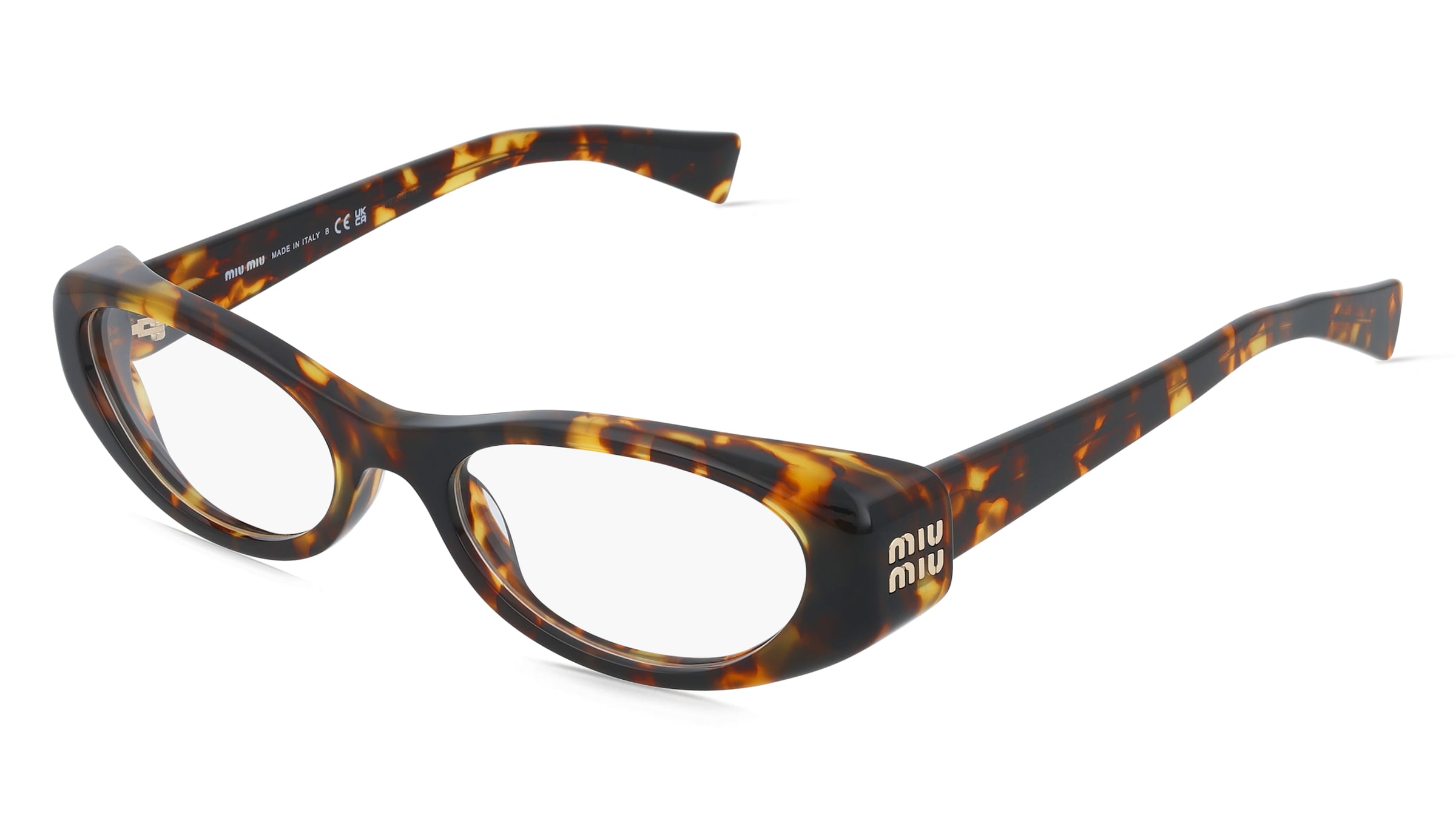 Miu Miu MU 03ZV Damen-Brille inkl. Gläser Vollrand Oval Acetat-Gestell 53/18/140, Gelb