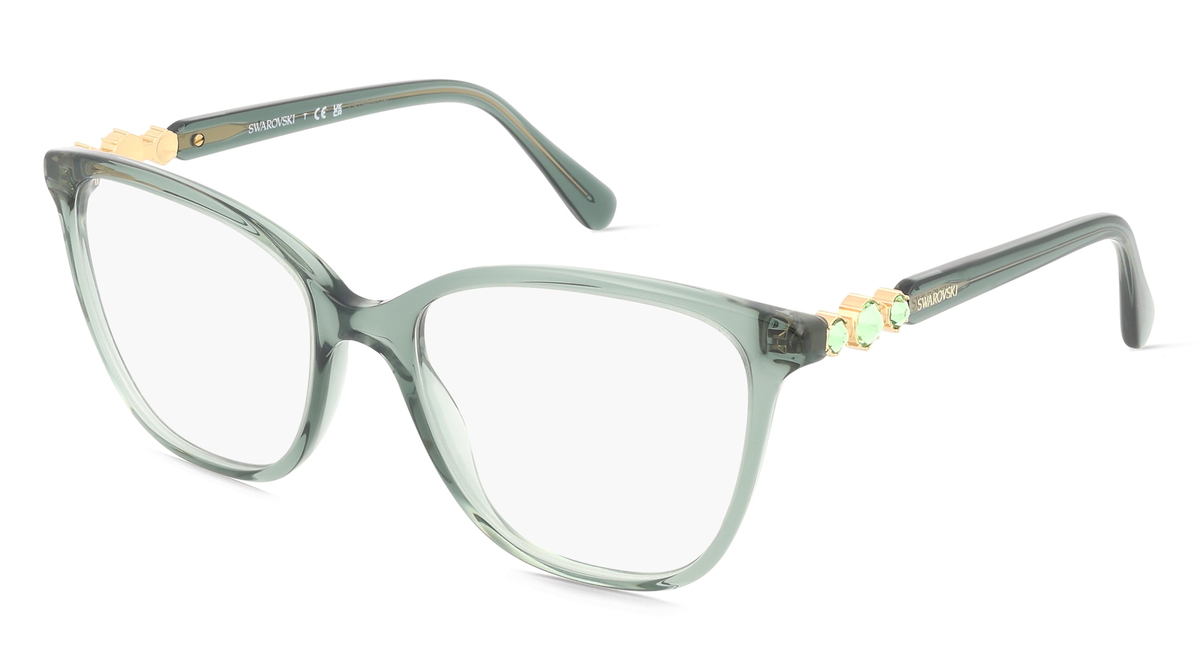 Swarovski SK2020 Damen-Brille inkl. Gläser Vollrand Quadratisch Acetat-Gestell 54/18/140, Grün