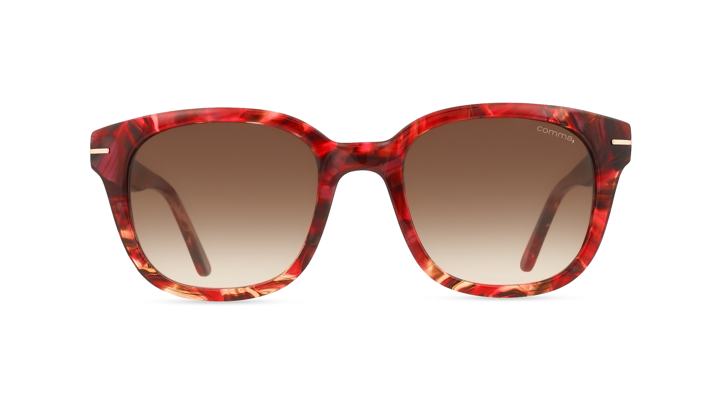 Comma 77182 Damen-Sonnenbrille Vollrand Eckig Kunststoff-Gestell, rot