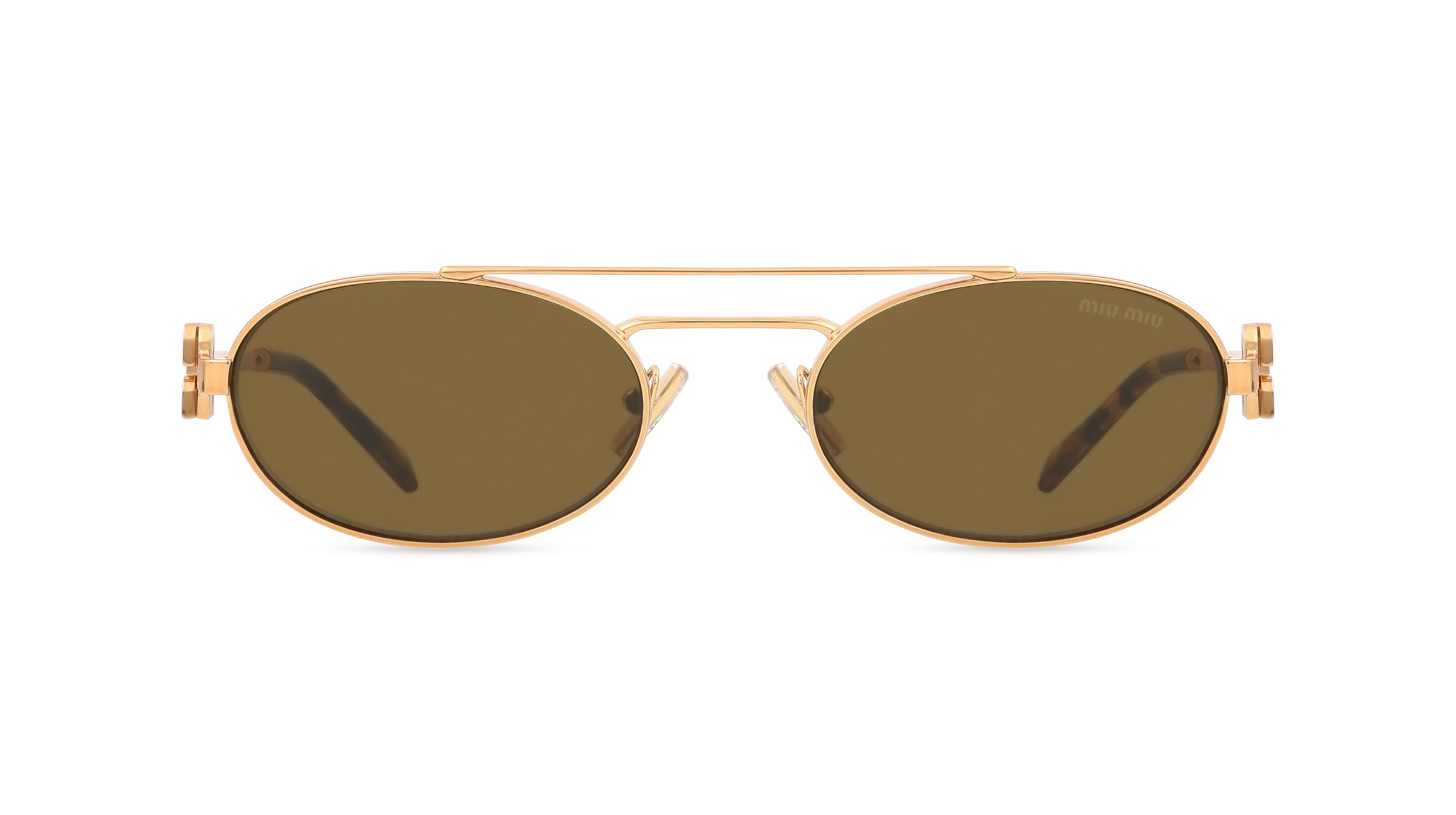 Thumbnail - Miu Miu MU54ZS Damen-Sonnenbrille Vollrand Oval Metall-Gestell, gold