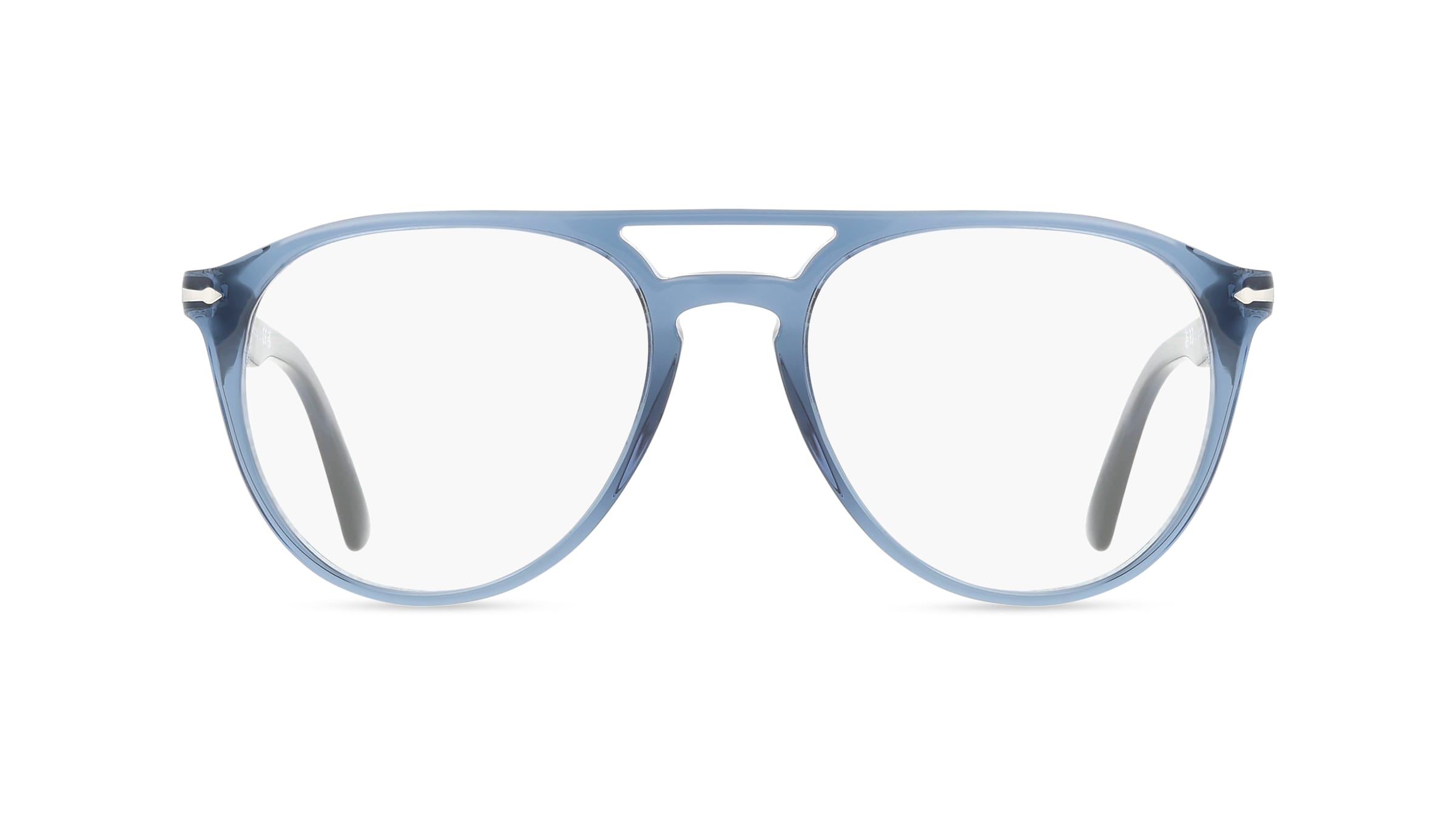 Persol PO3160V Herren-Brille inkl. Gläser Vollrand Pilot Acetat-Gestell 52mm/18mm/145mm, blau