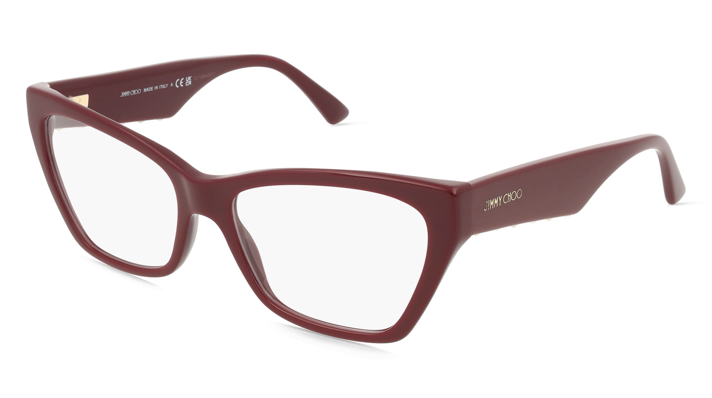 Jimmy Choo JC3021H Damen-Brille inkl. Gläser Vollrand Cat Eye Acetat-Gestell 54/17/140, Rot
