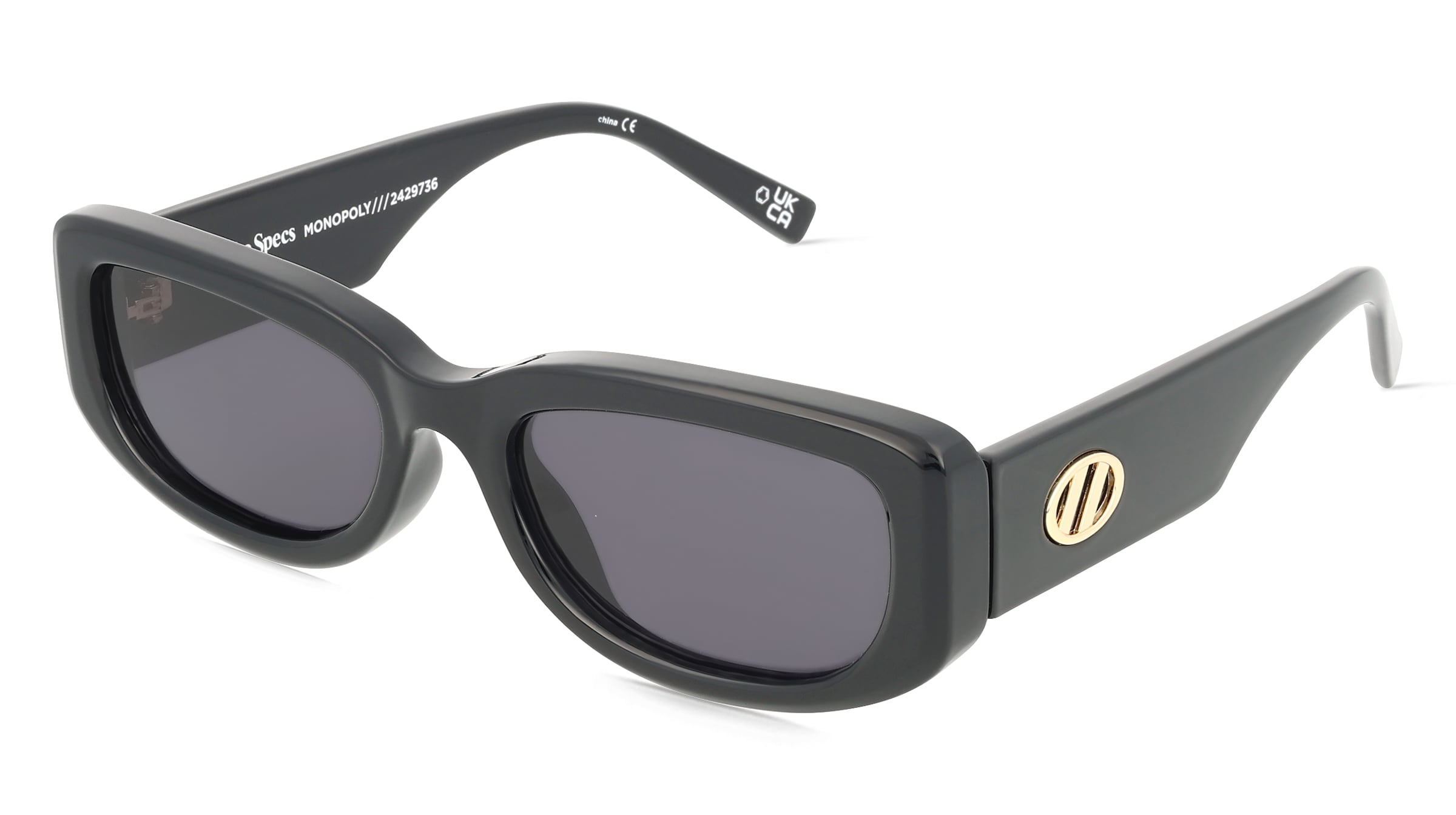 Le Specs MONOPOLY Unisex-Sonnenbrille Vollrand Quadratisch Acryl-Gestell, Schwarz