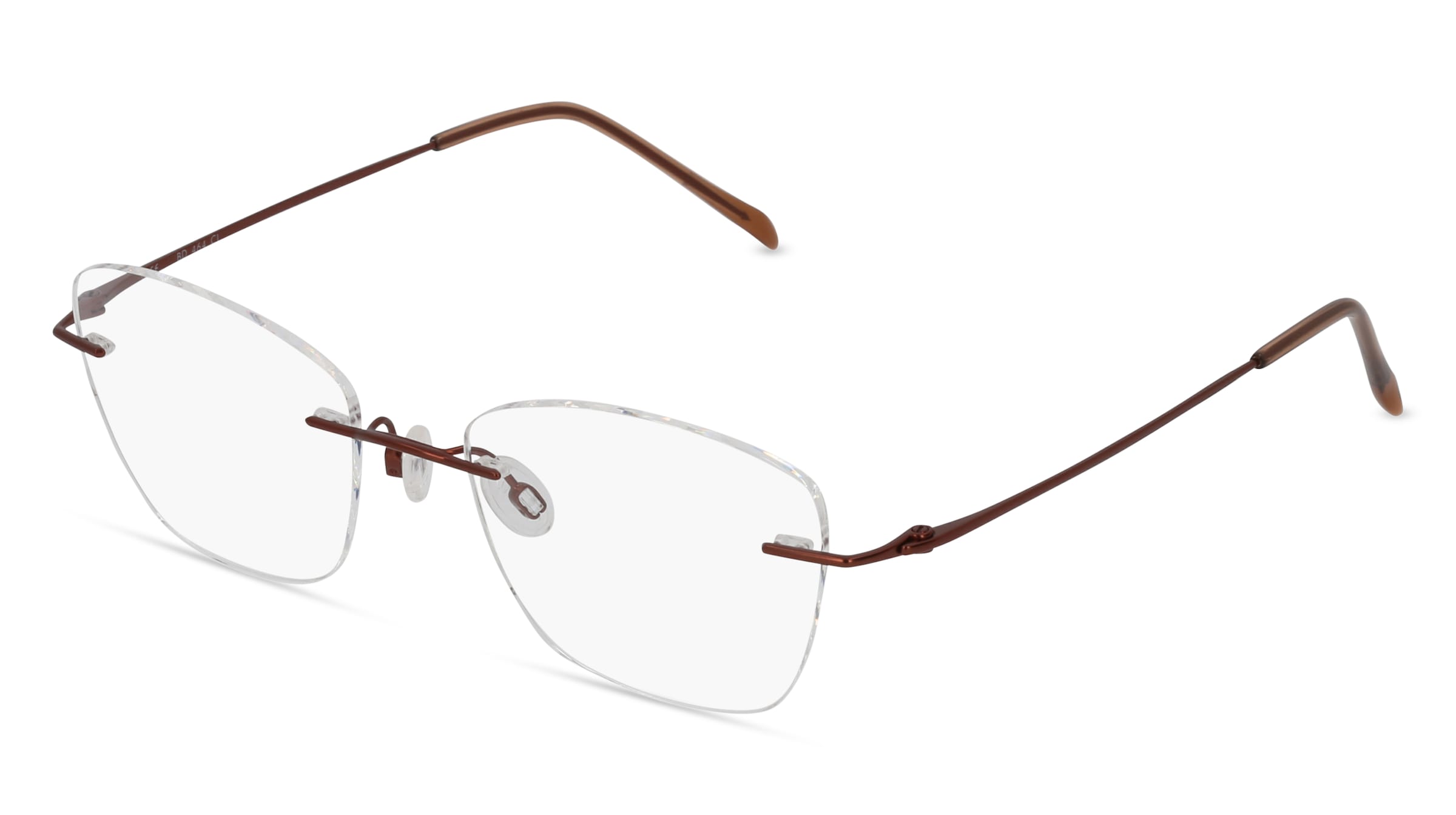 Fielmann BD 464 CL Damen-Brille inkl. Gläser Randlos Quadratisch Edelstahl-Gestell 51/18/135, Braun
