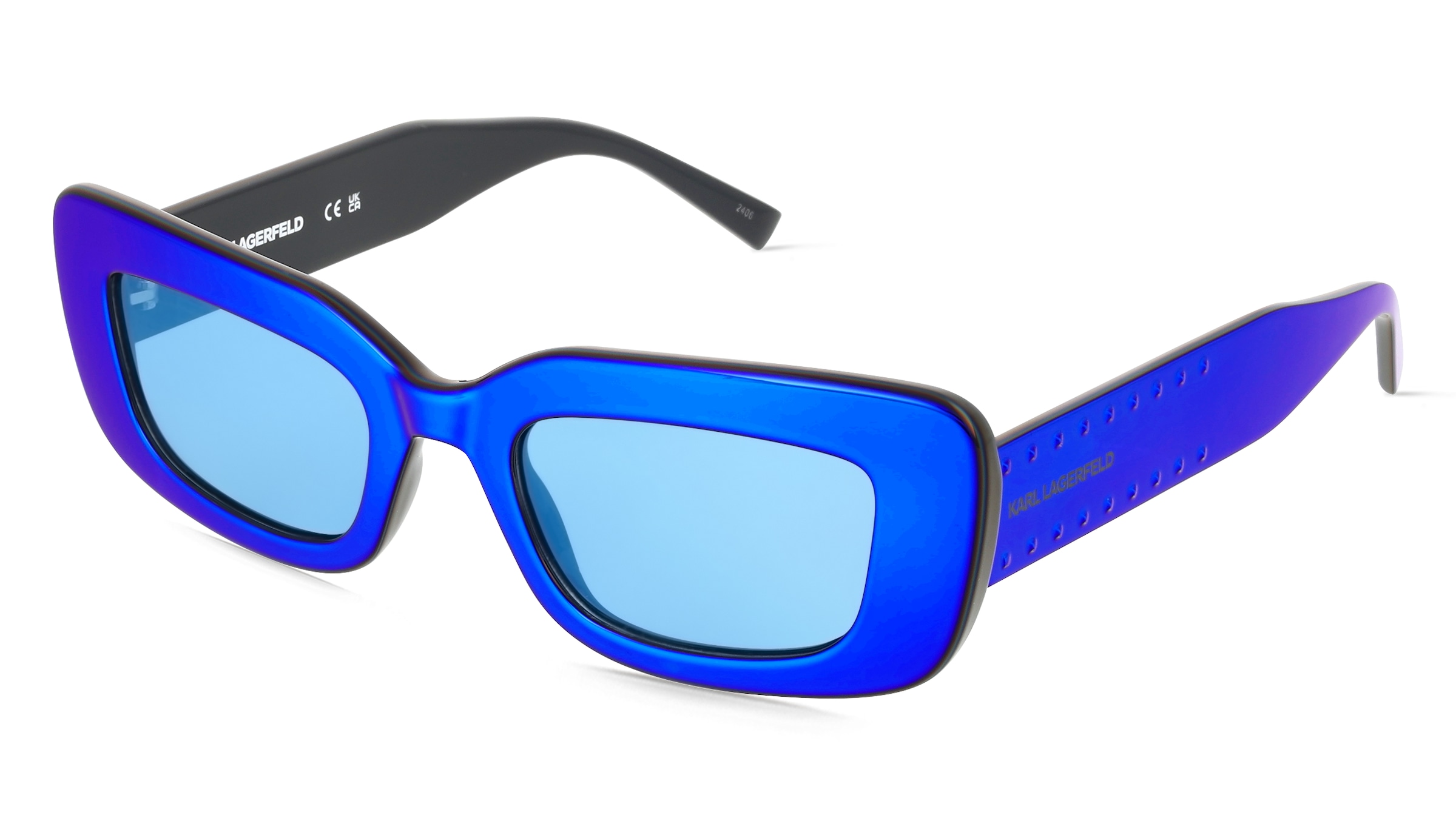 Karl Lagerfeld KL6164S Damen-Sonnenbrille Vollrand Quadratisch Kunststoff-Gestell, Blau